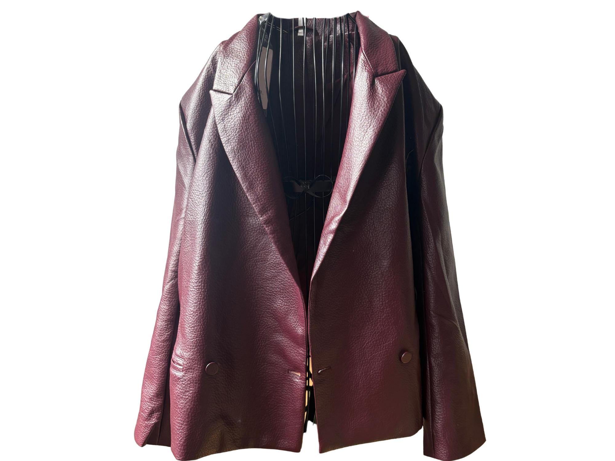 Oversized Faux Leather Jacket – One Size, Vintage Inspired Blazer Style