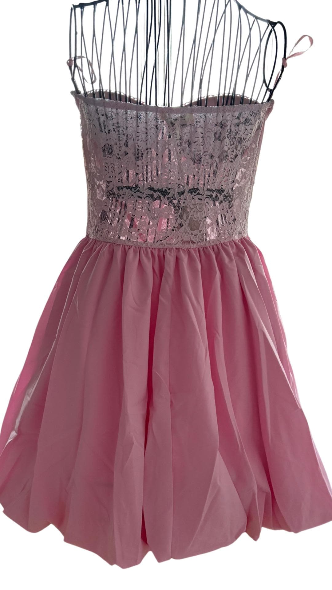 Romantic Lace Corset Dress: Pink or White Party Dress