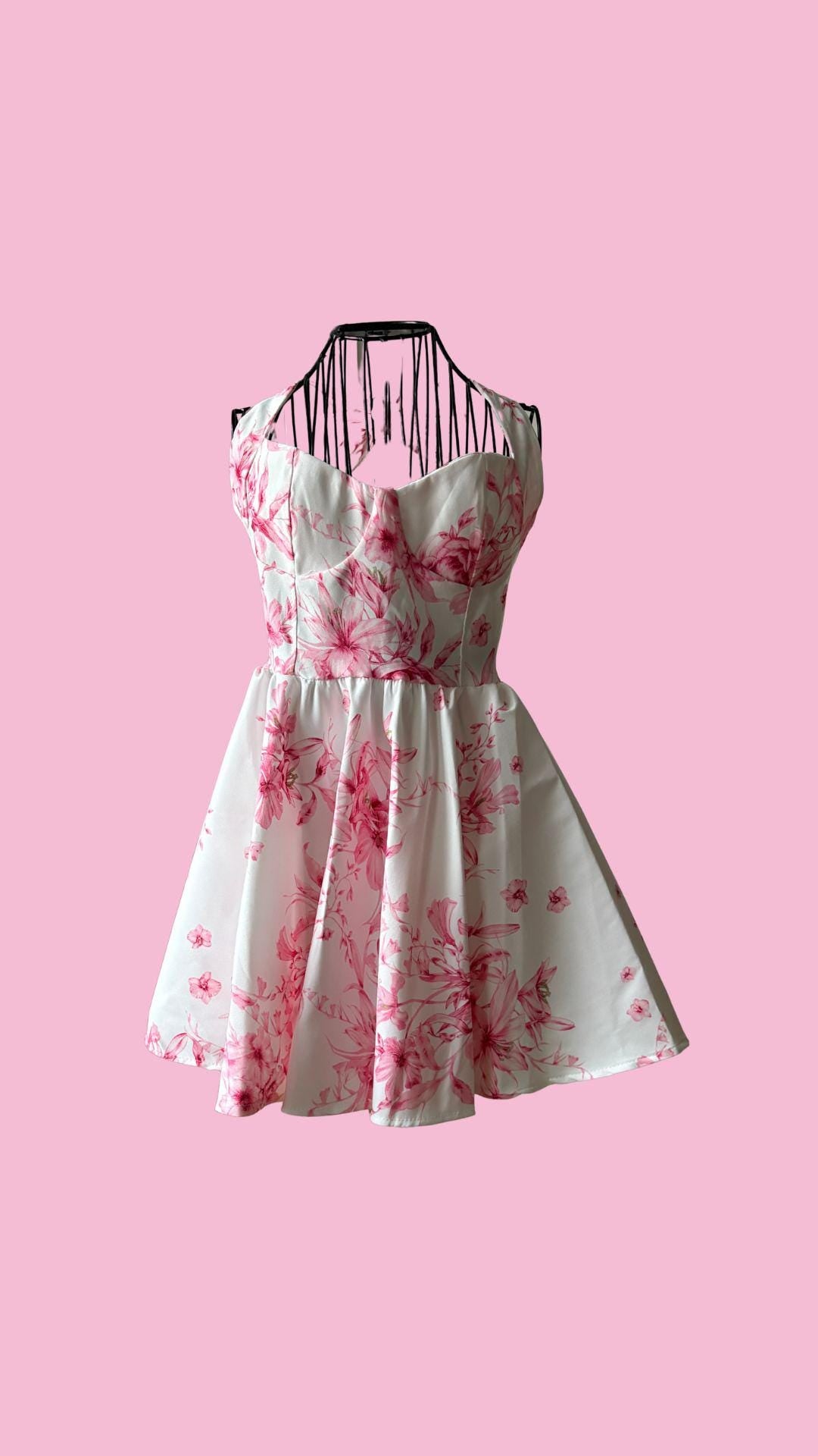Floral Halter Dress: Sleeveless Summer Sundress - Fits Up to EU 42