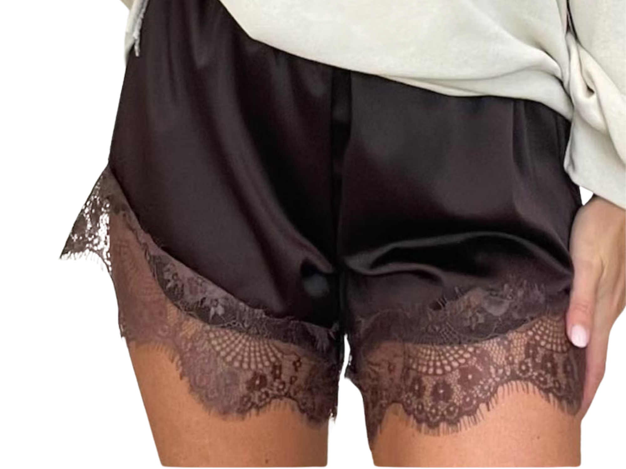 Chloé Satin & Lace Shorts