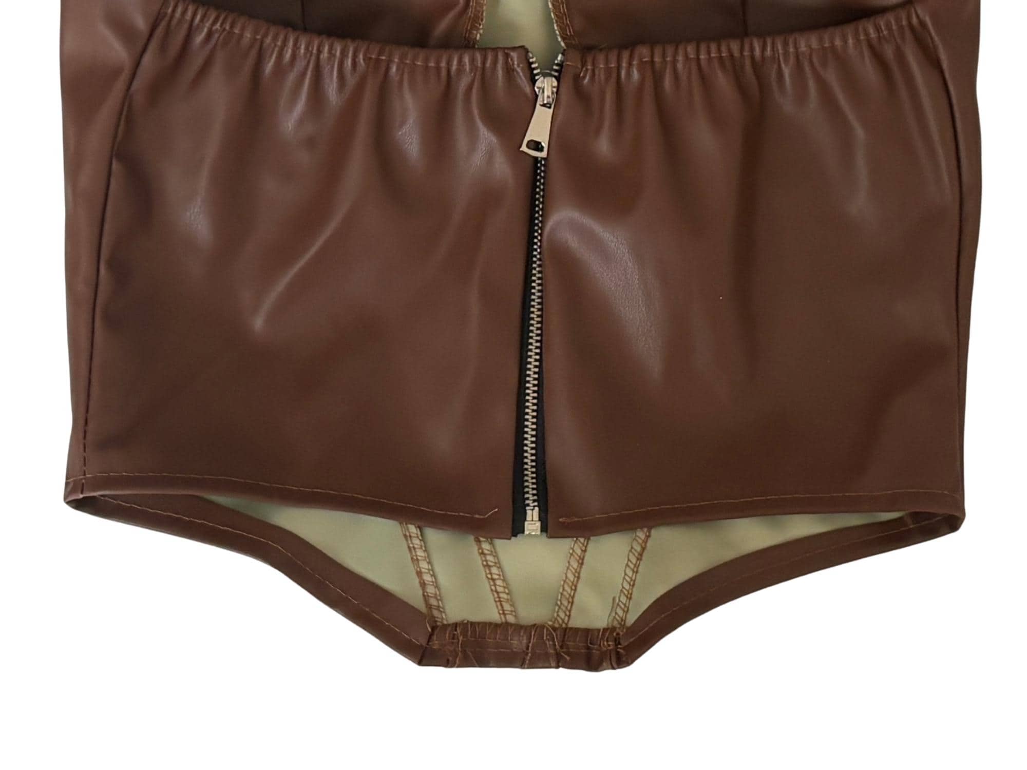 Faux Leather Corset Top – Back Zipper Closure