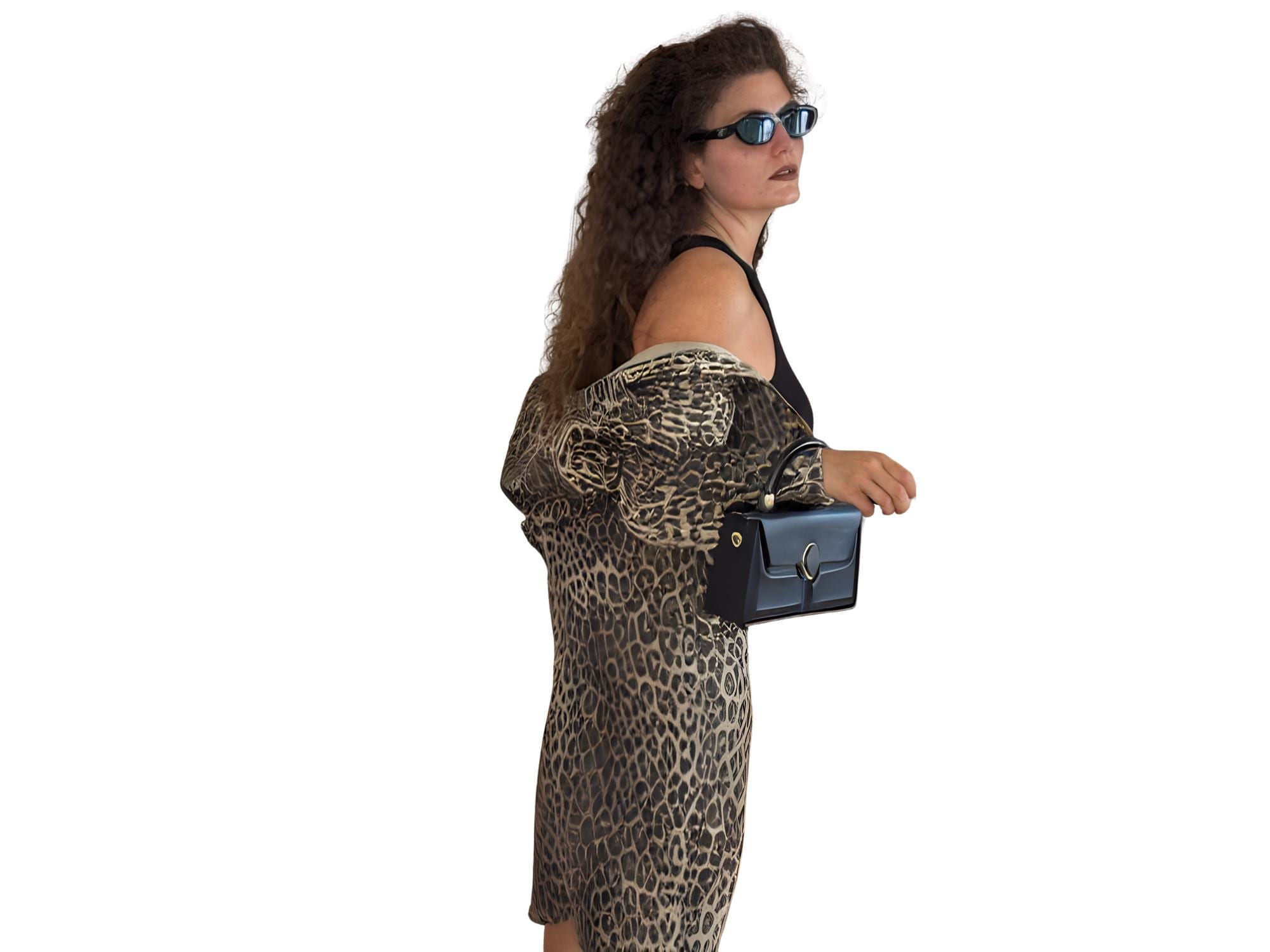 Leopard Print Denim Skirt