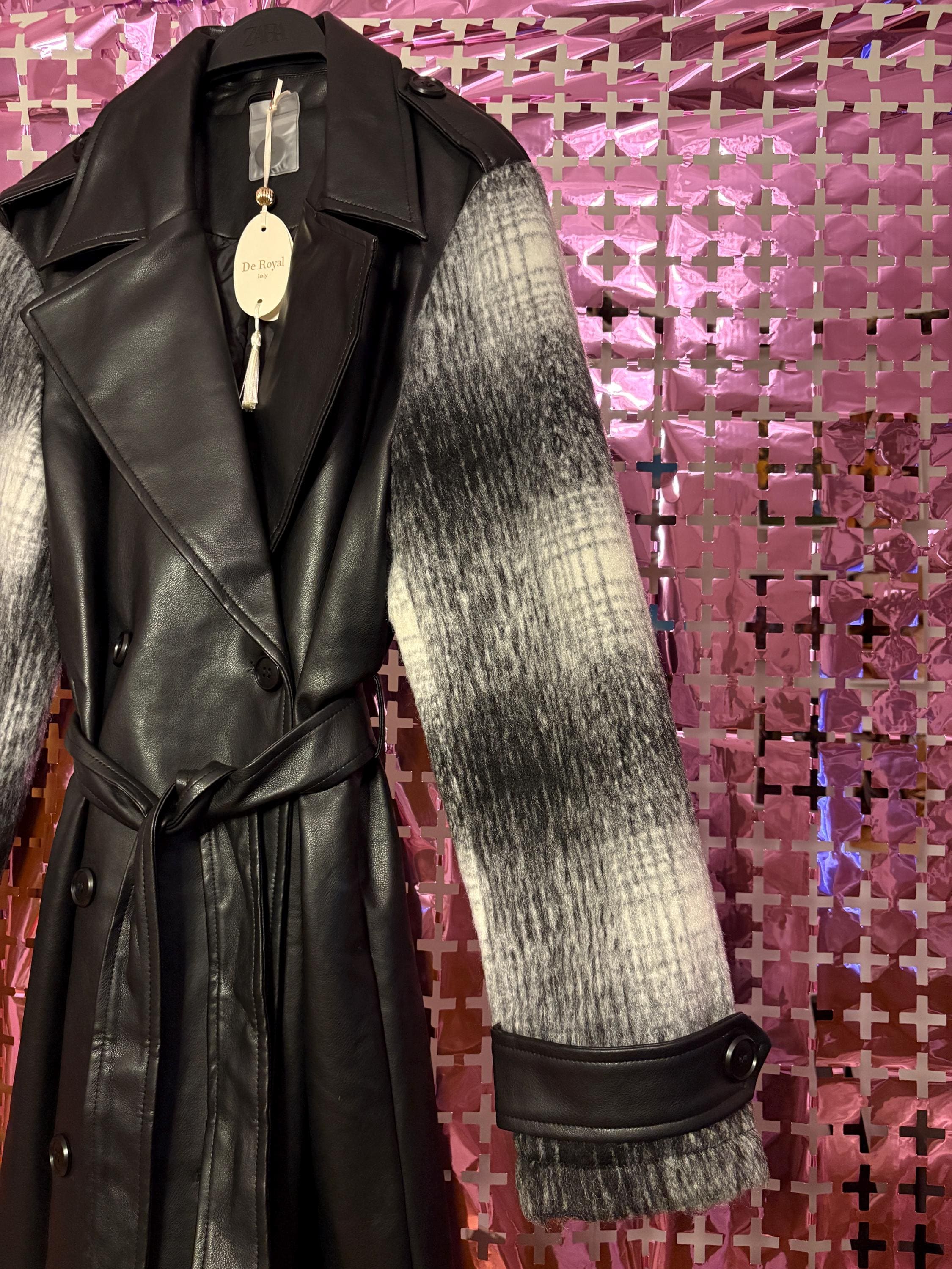 Faux Leather Trench Coat – Made in Italy