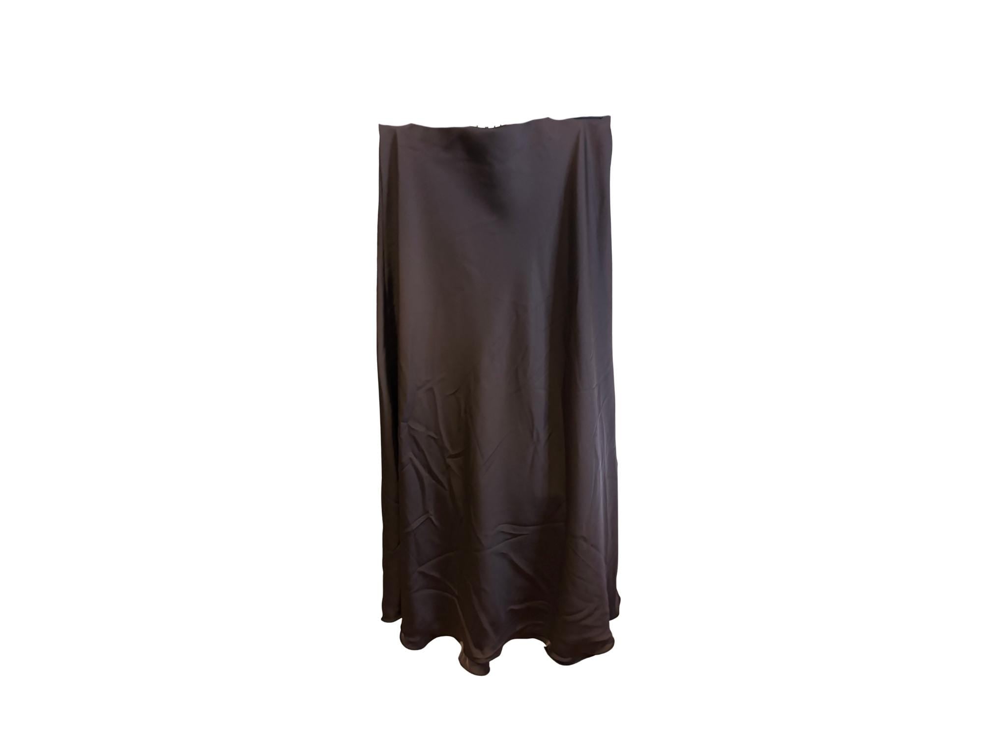 Silky Satin-Effect Maxi Skirt with Elastic Waist – One Size