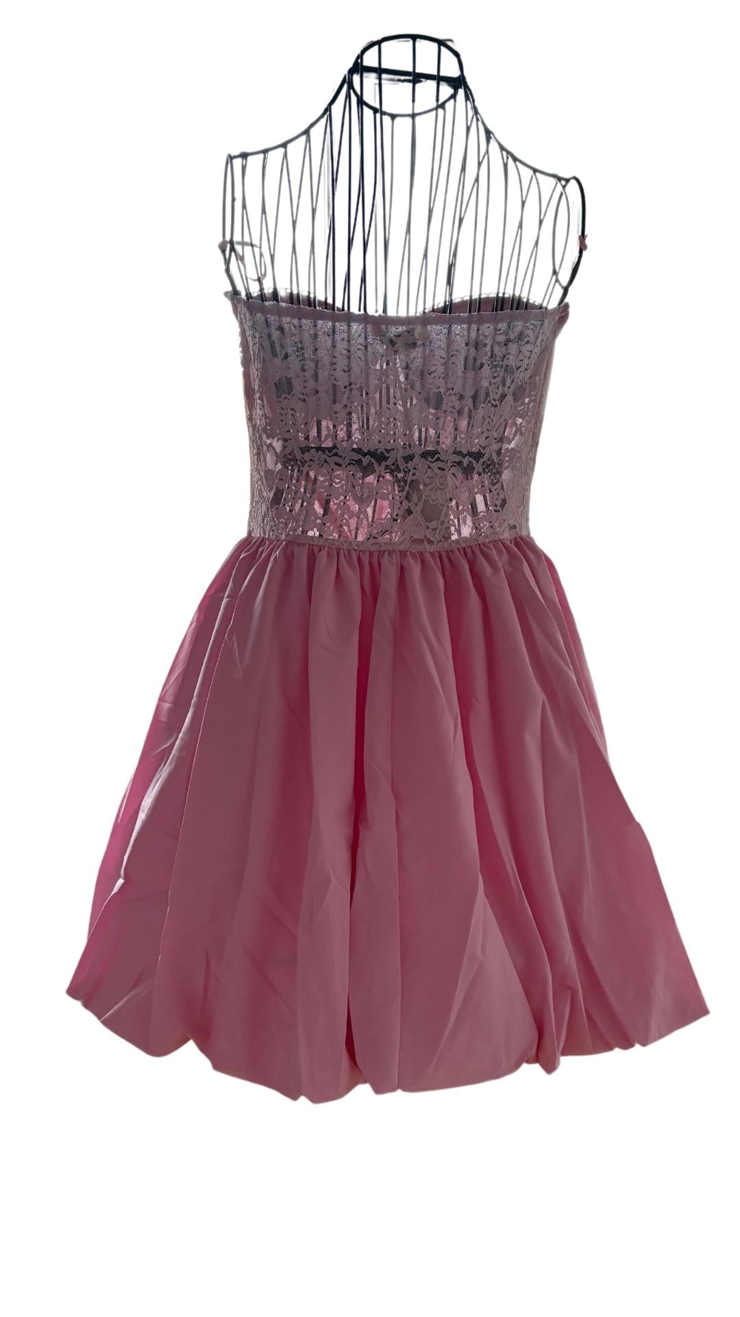 Romantic Lace Corset Dress: Pink or White Party Dress