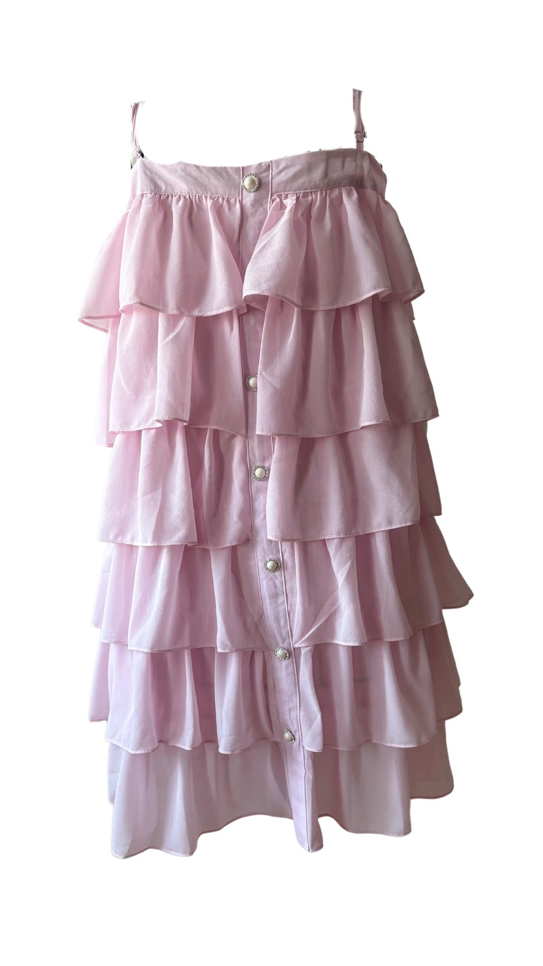 Vintage Ruffle Dream Dress – Pastel Pink or Yellow | S-M & M-L Sizes | EU 42 Max
