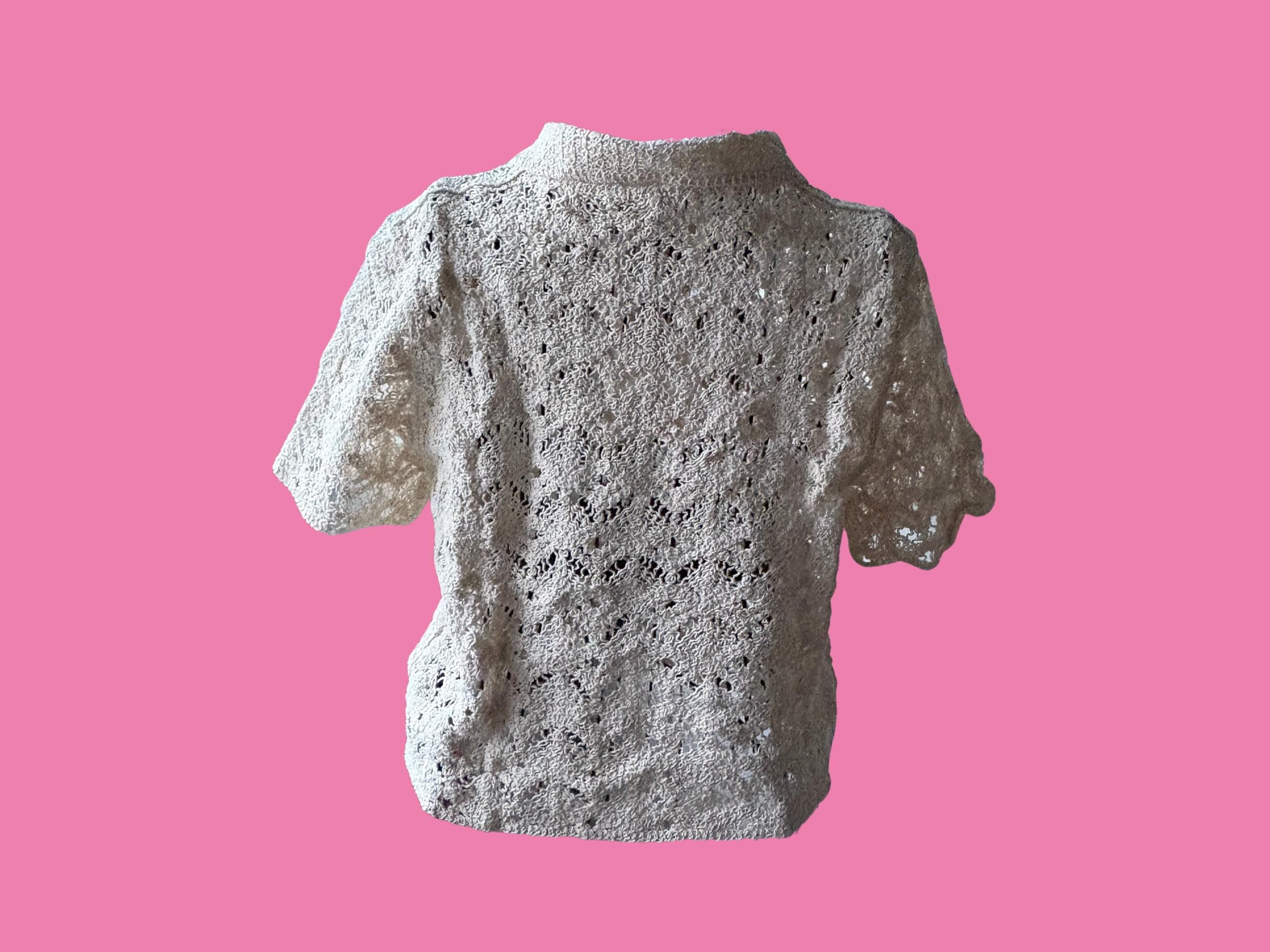 Romantic Crochet-Style Summer Shirt – One Size (EU 40 Max) | White or Cream
