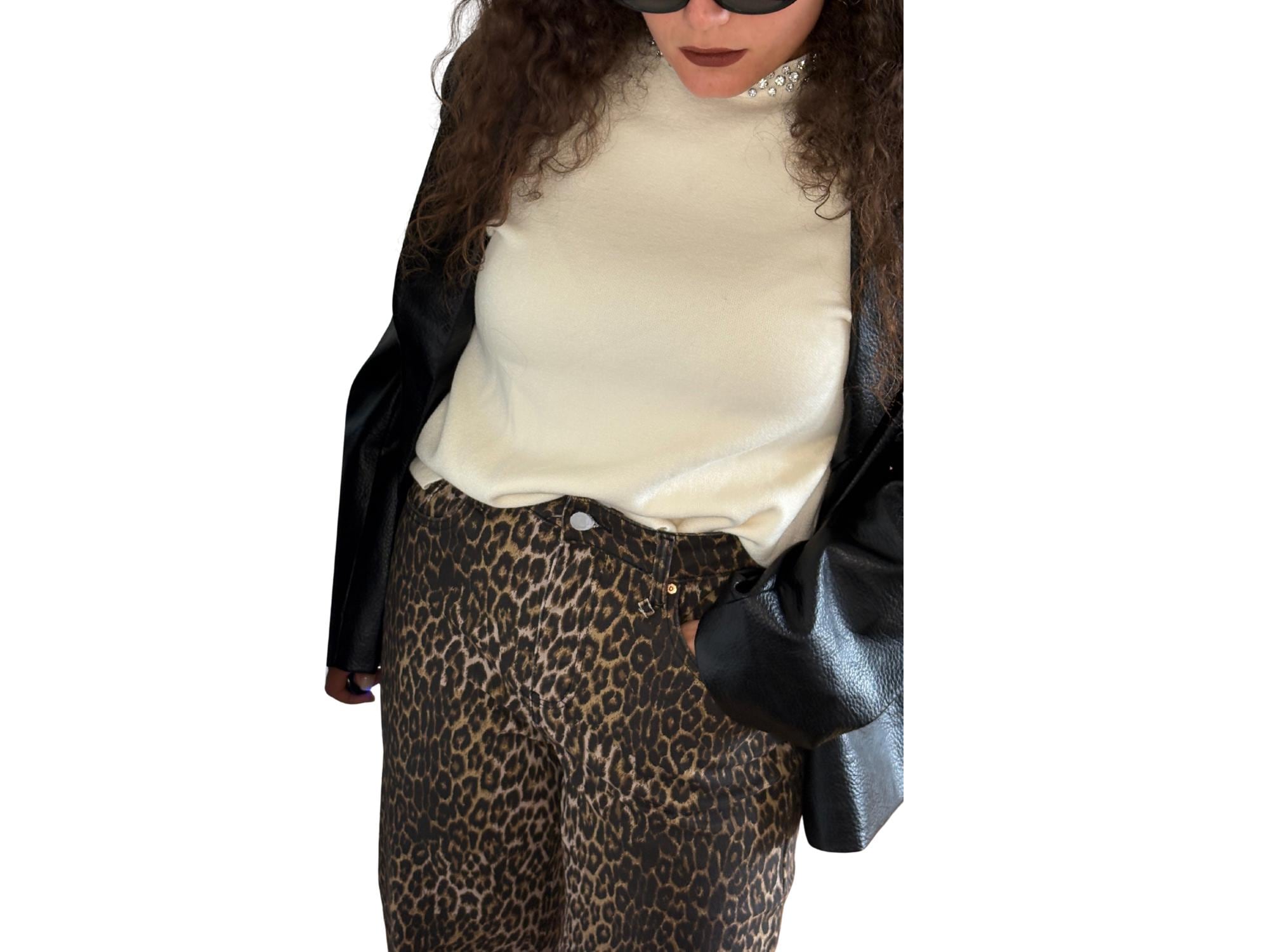 Leopard Print Denim Pants – XS to L