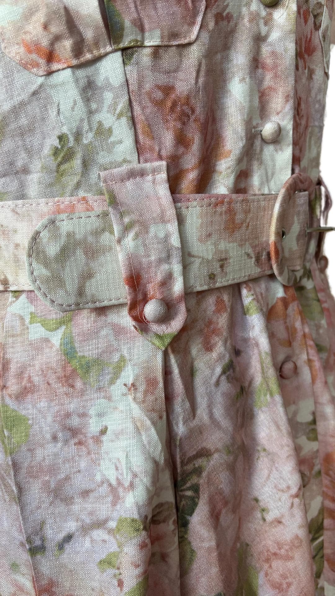 Vintage Floral Maxi Dress: Belted Button-Down Shirt Dress