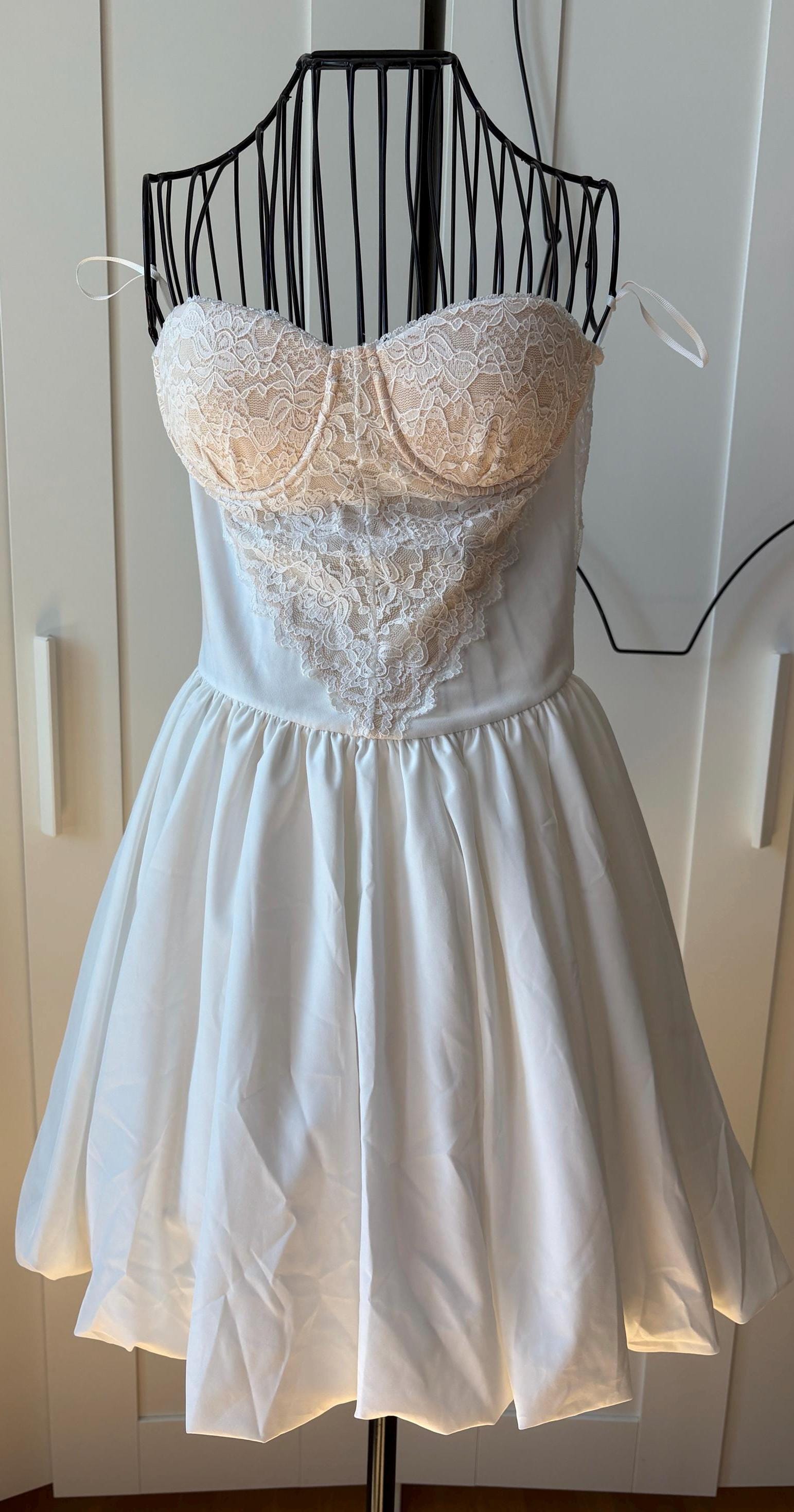 Romantic Lace Corset Dress: Pink or White Party Dress