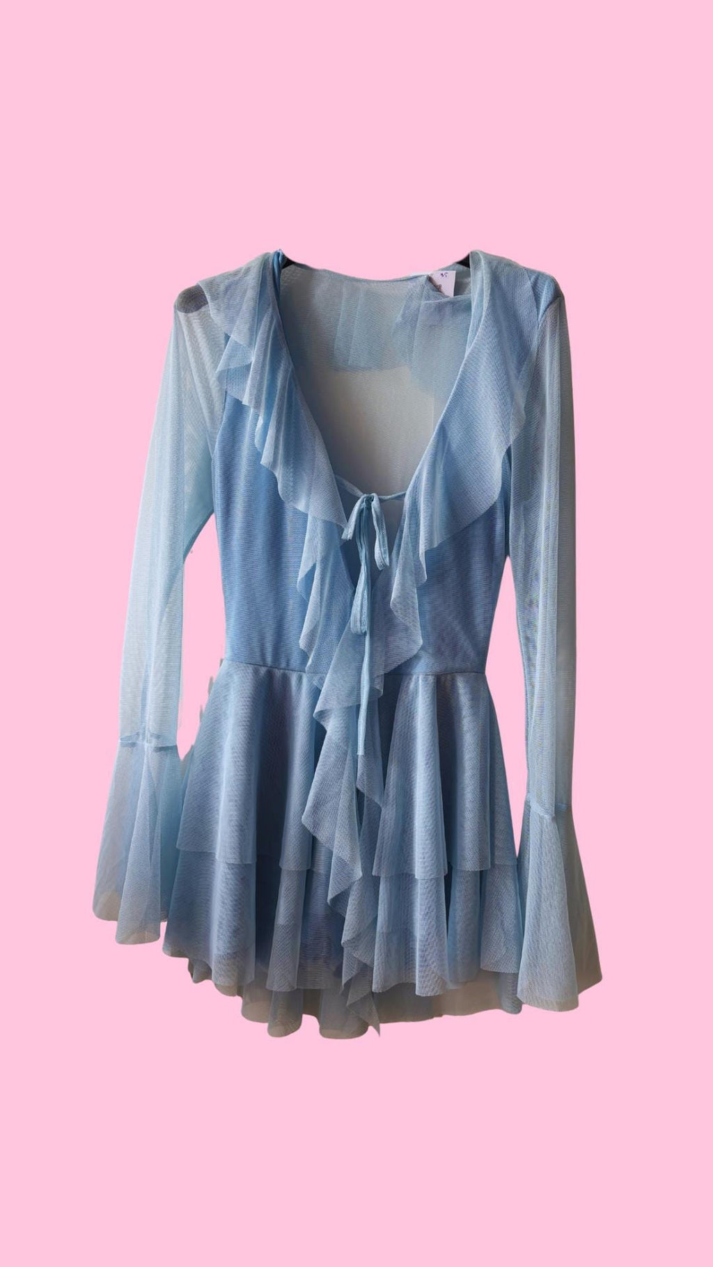 Whimsical Ruffle Mesh Dress – Made in Italy – One Size Fits Up to EU 42 – Available in Yellow, Violet & Mint Green