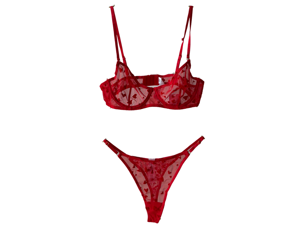 Mirella – Sheer Mesh Hearts Set