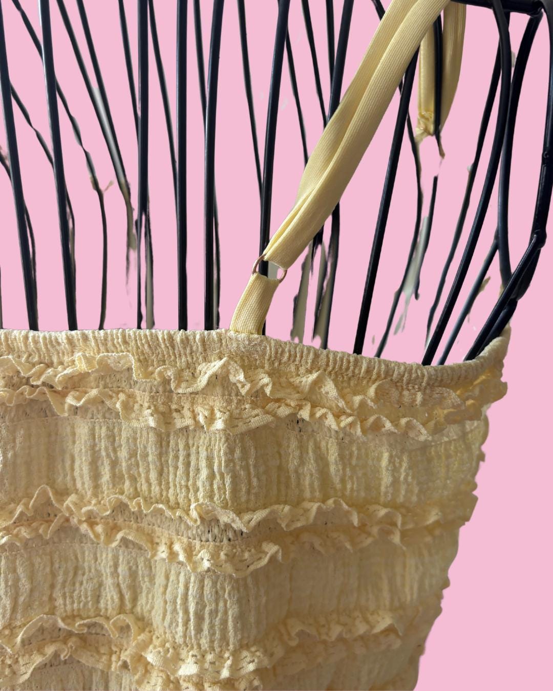 Ruffle Co-ord Set: Smocked Crop Top and Mini Skirt - Pink or Yellow