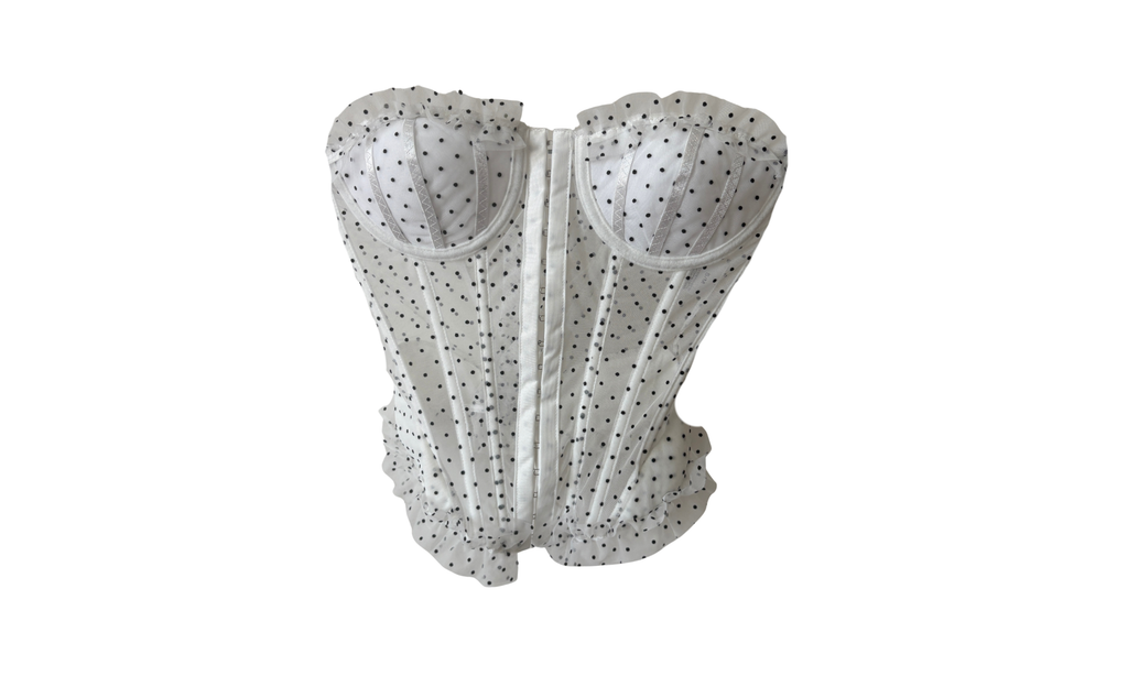 Corset with delicate polka dots