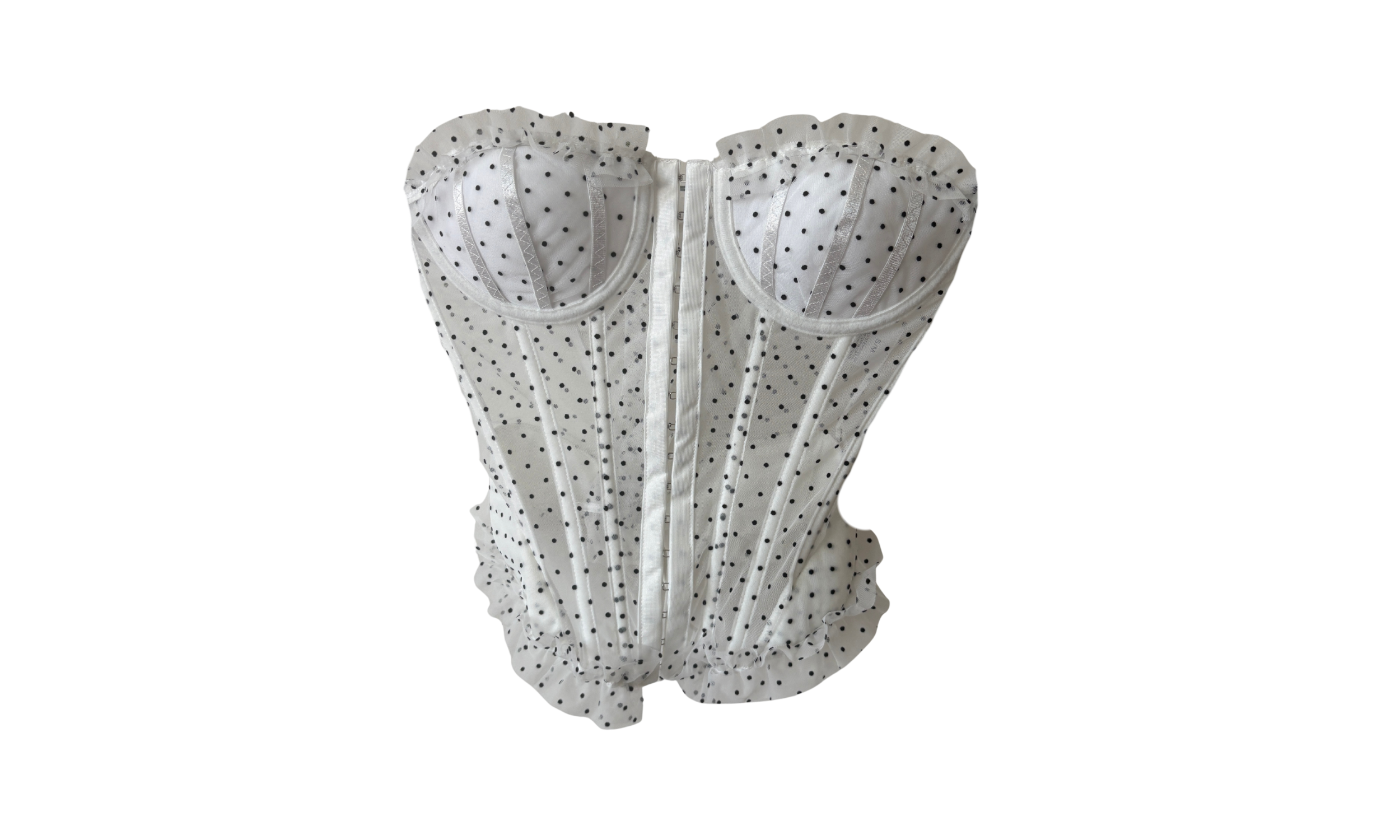 Corset with delicate polka dots