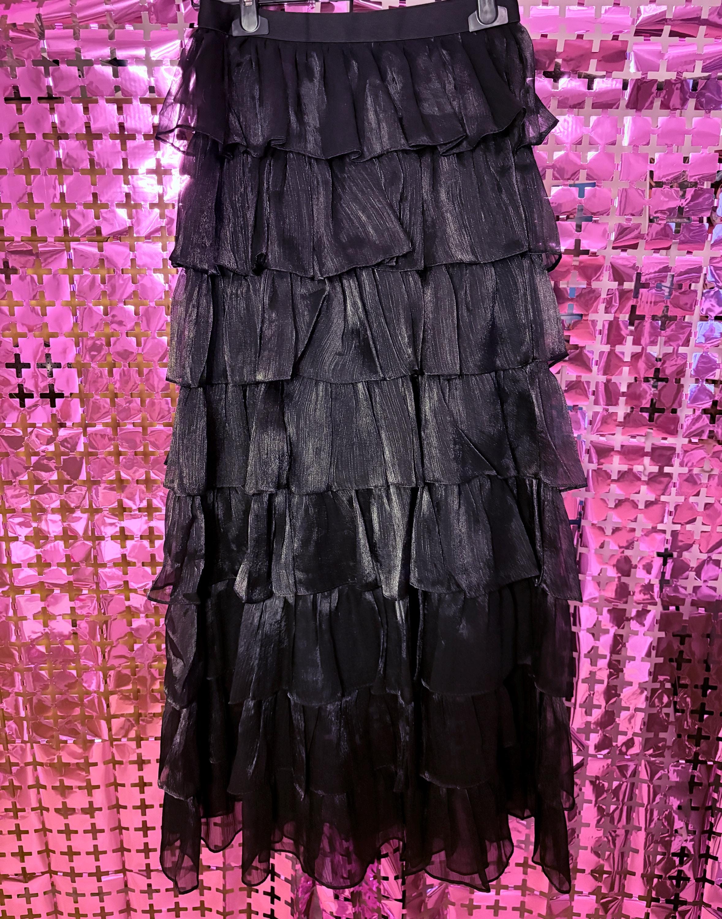 Elegant Layered Ruffle Skirt – Made in Italy