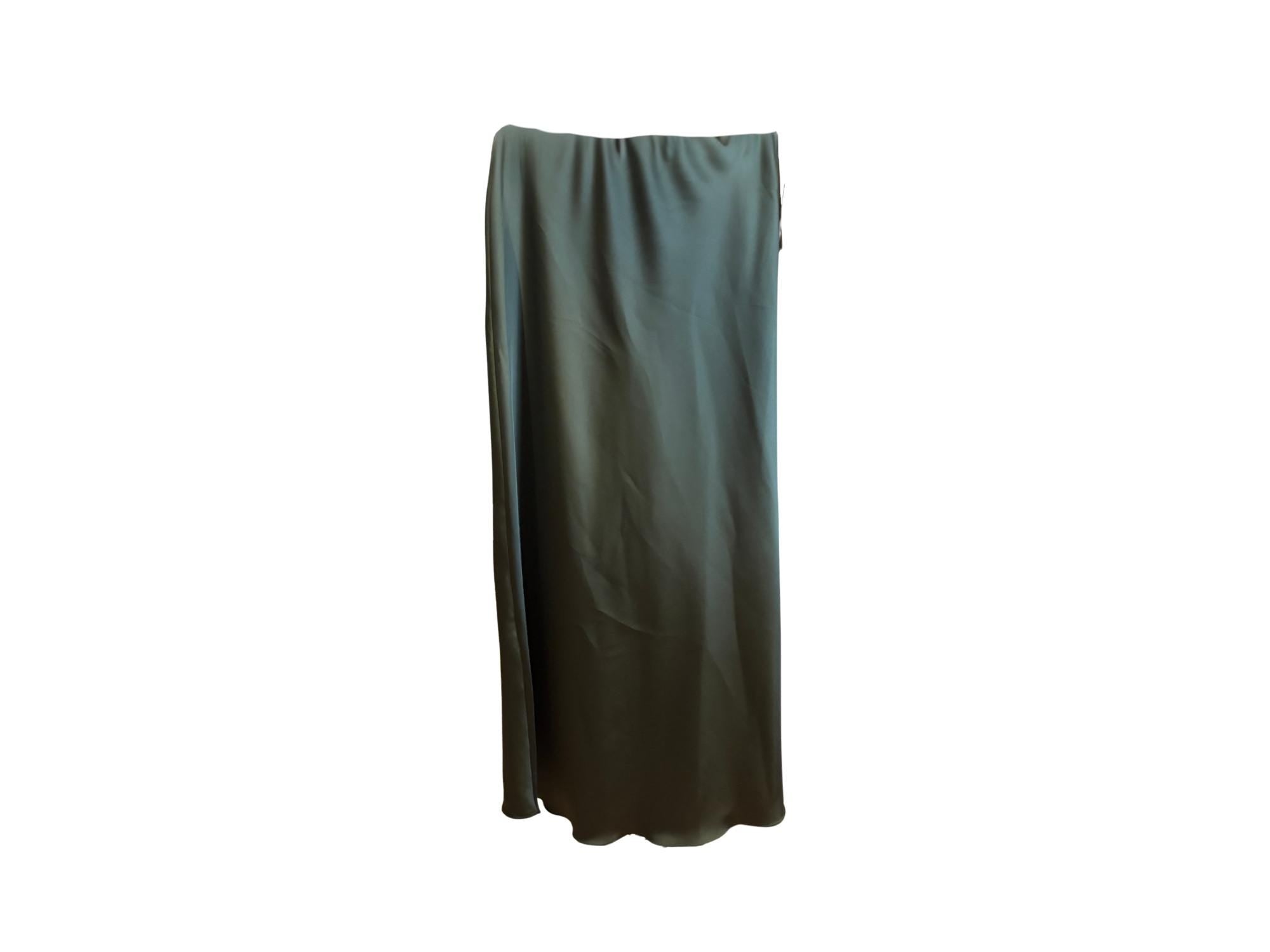 Silky Satin-Effect Maxi Skirt with Elastic Waist – One Size