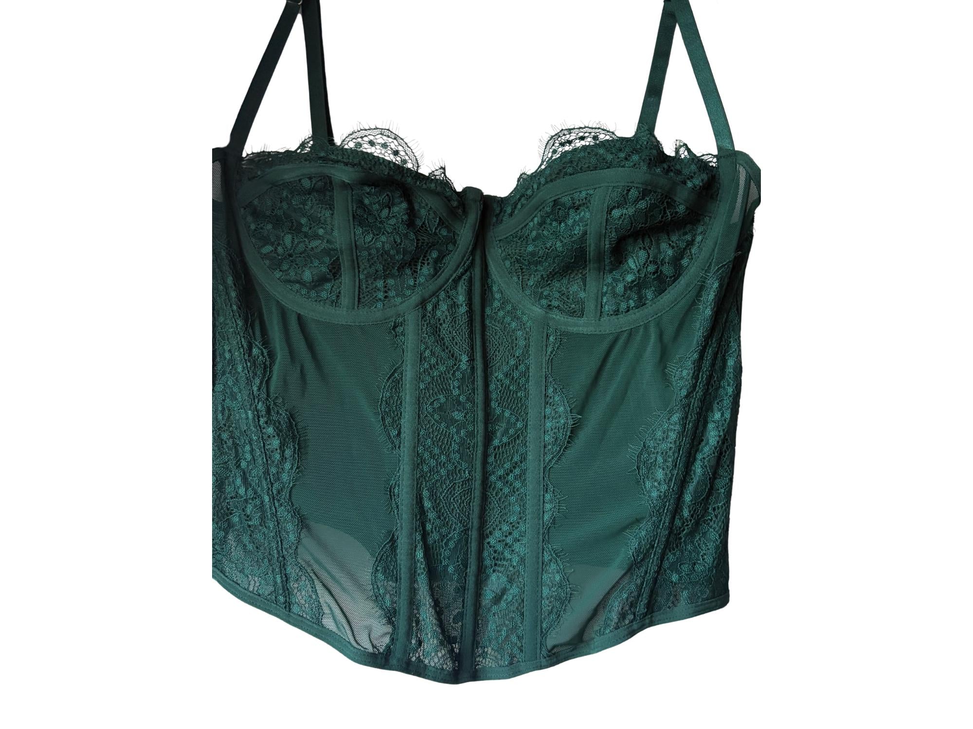 SAMIRA CORSET -Lace Corset Top – Dark Green, Purple & Tobacco