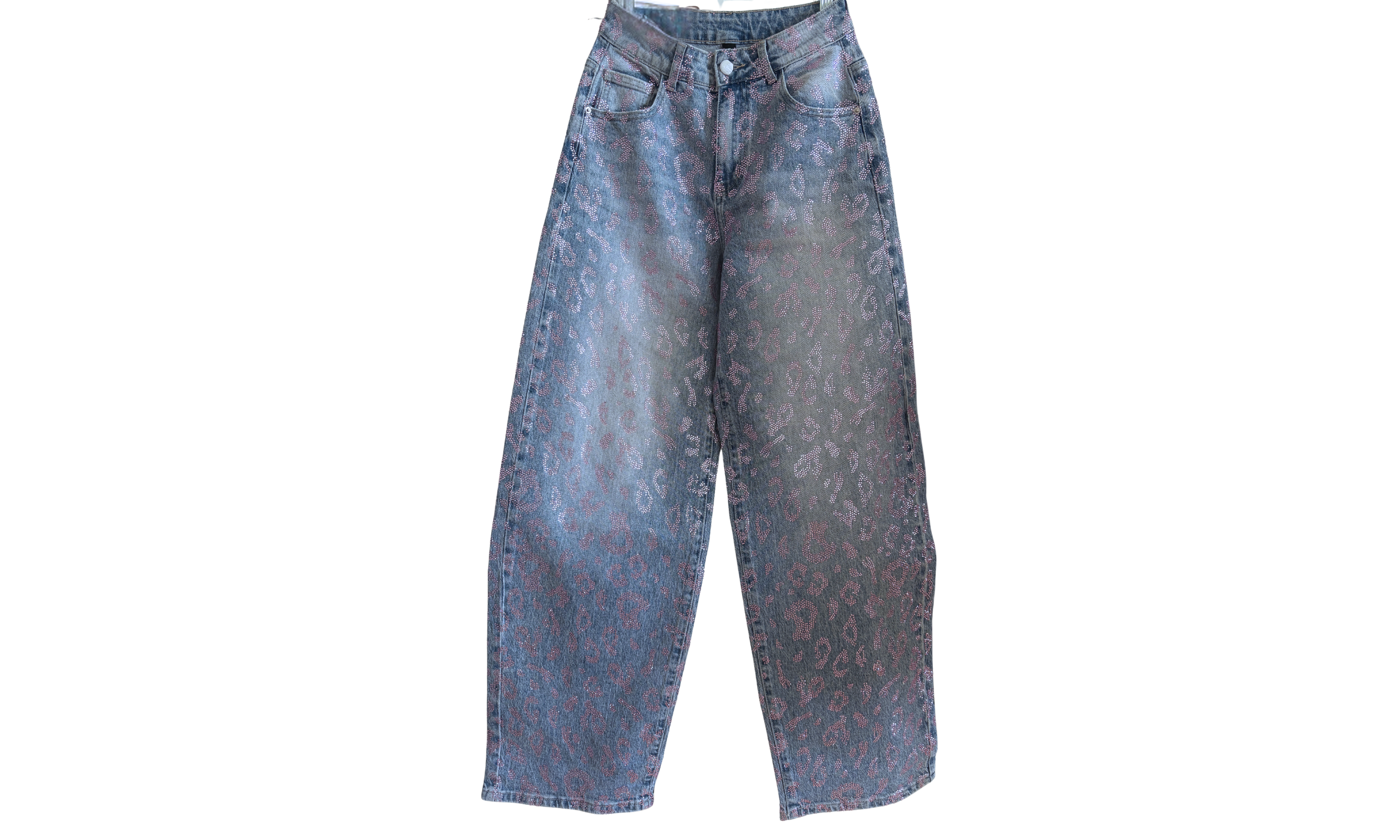 Sparkle Leopard Wide-Leg Jeans ✨🐆