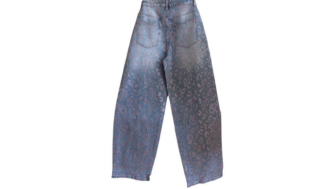 Sparkle Leopard Wide-Leg Jeans ✨🐆