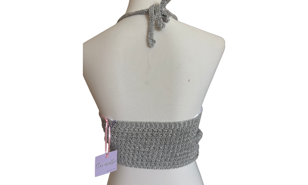 Laminated Shimmer Halter Top 🪩💕