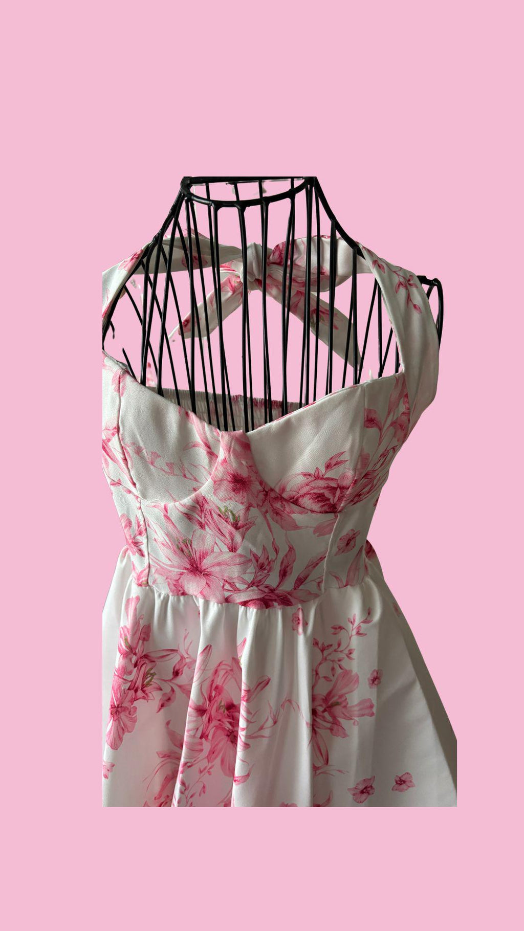 Floral Halter Dress: Sleeveless Summer Sundress - Fits Up to EU 42