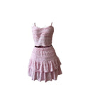 Ruffle Co-ord Set: Smocked Crop Top and Mini Skirt - Pink or Yellow