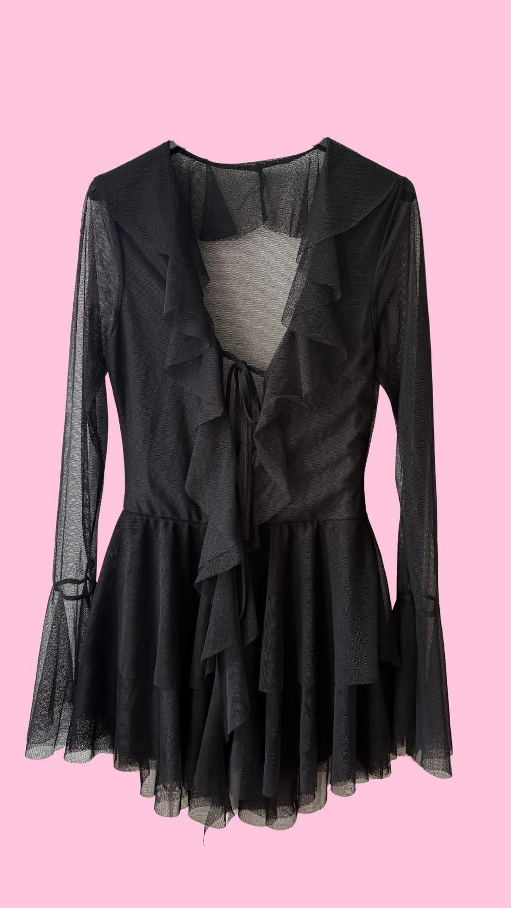 Whimsical Ruffle Mesh Dress – Made in Italy – One Size Fits Up to EU 42 – Available in Yellow, Violet & Mint Green