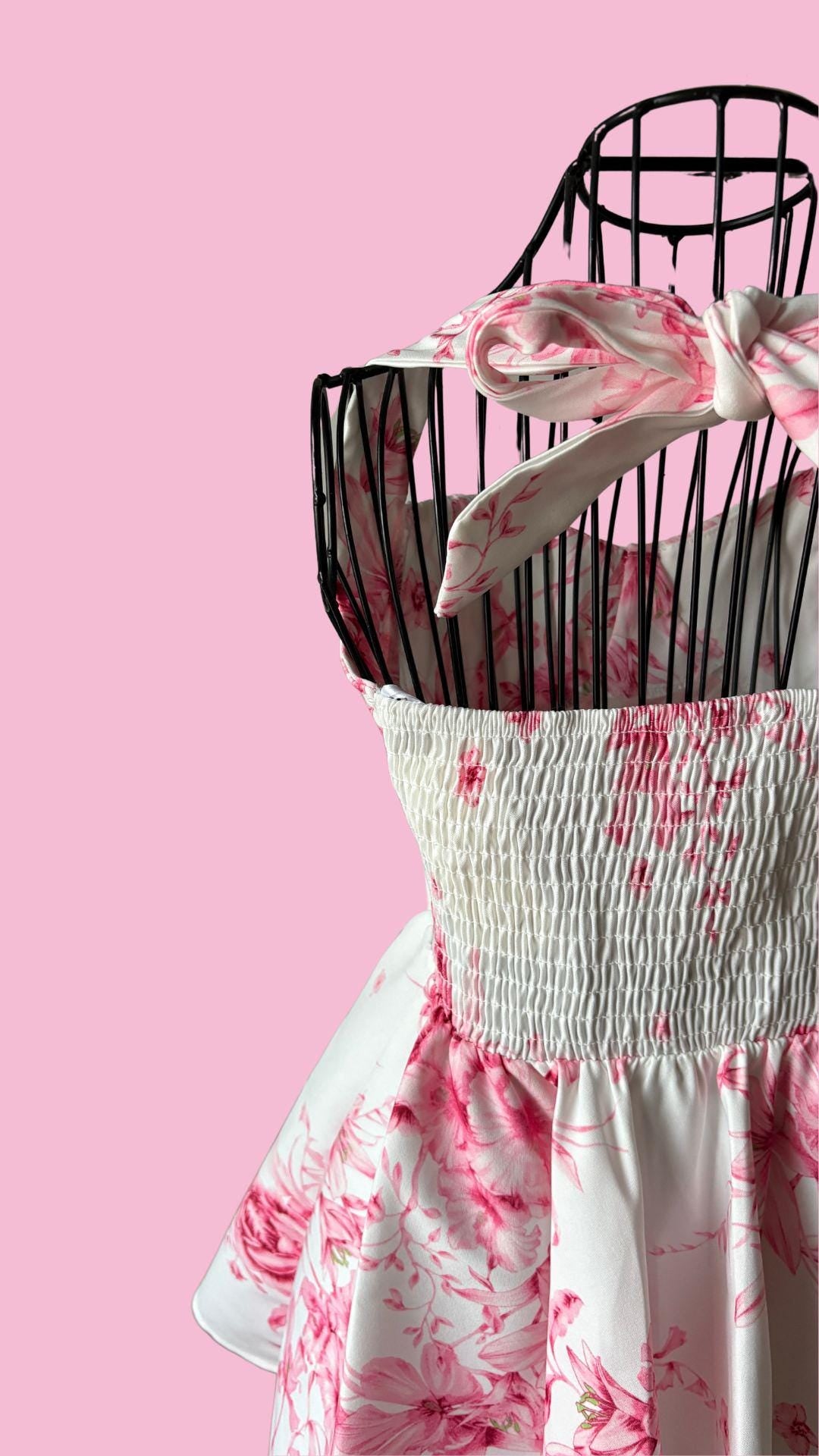 Floral Halter Dress: Sleeveless Summer Sundress - Fits Up to EU 42