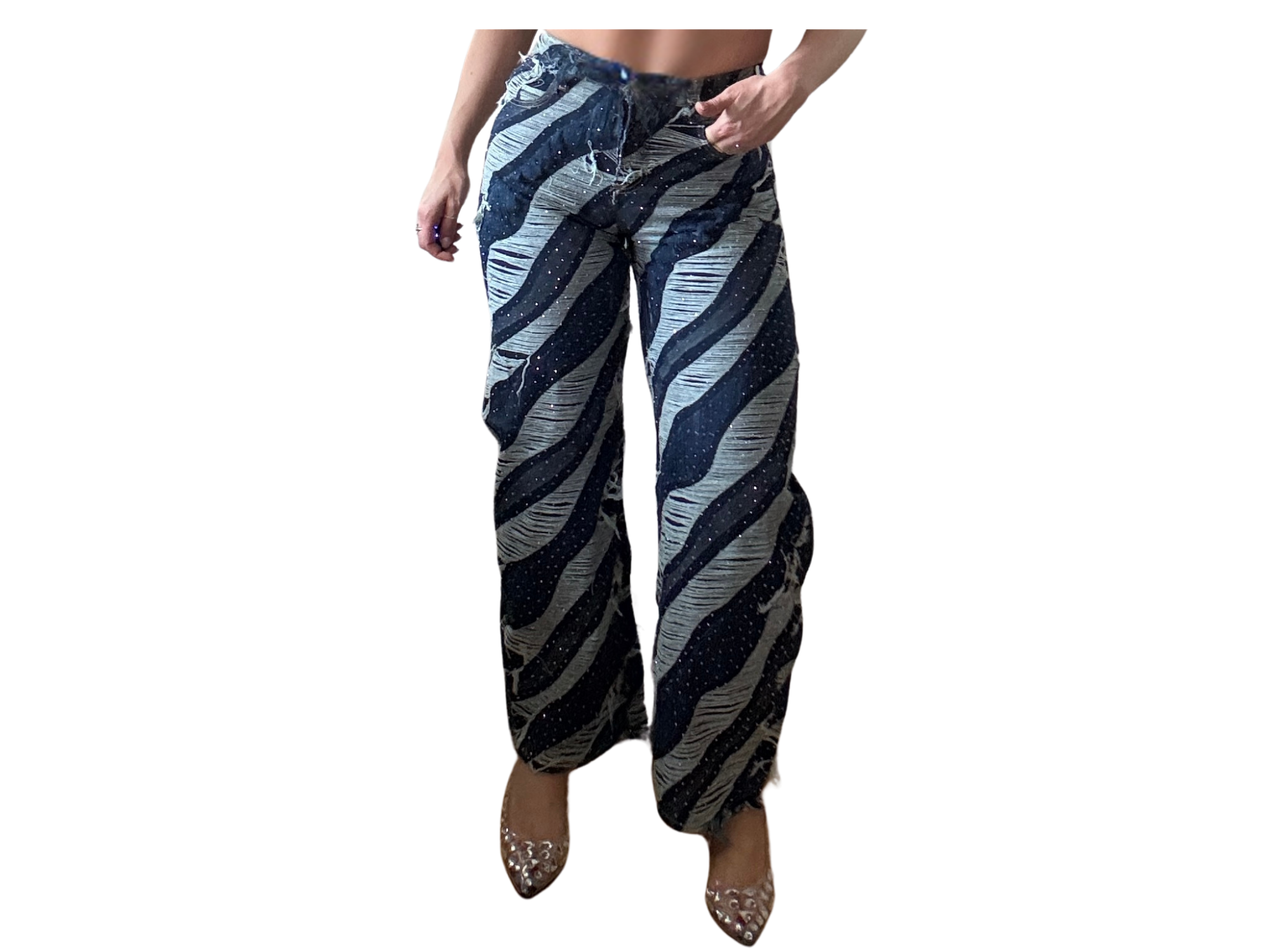 Sparkling Zebra Denim 🦓🪩