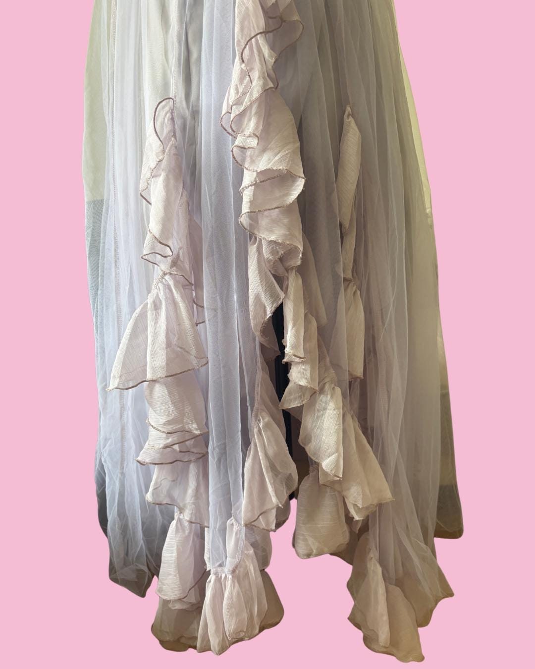 Ethereal Lilac Ruffle Gown | Two-Tone Tulle Dress | Sizes S & L | Custom Sizing Available