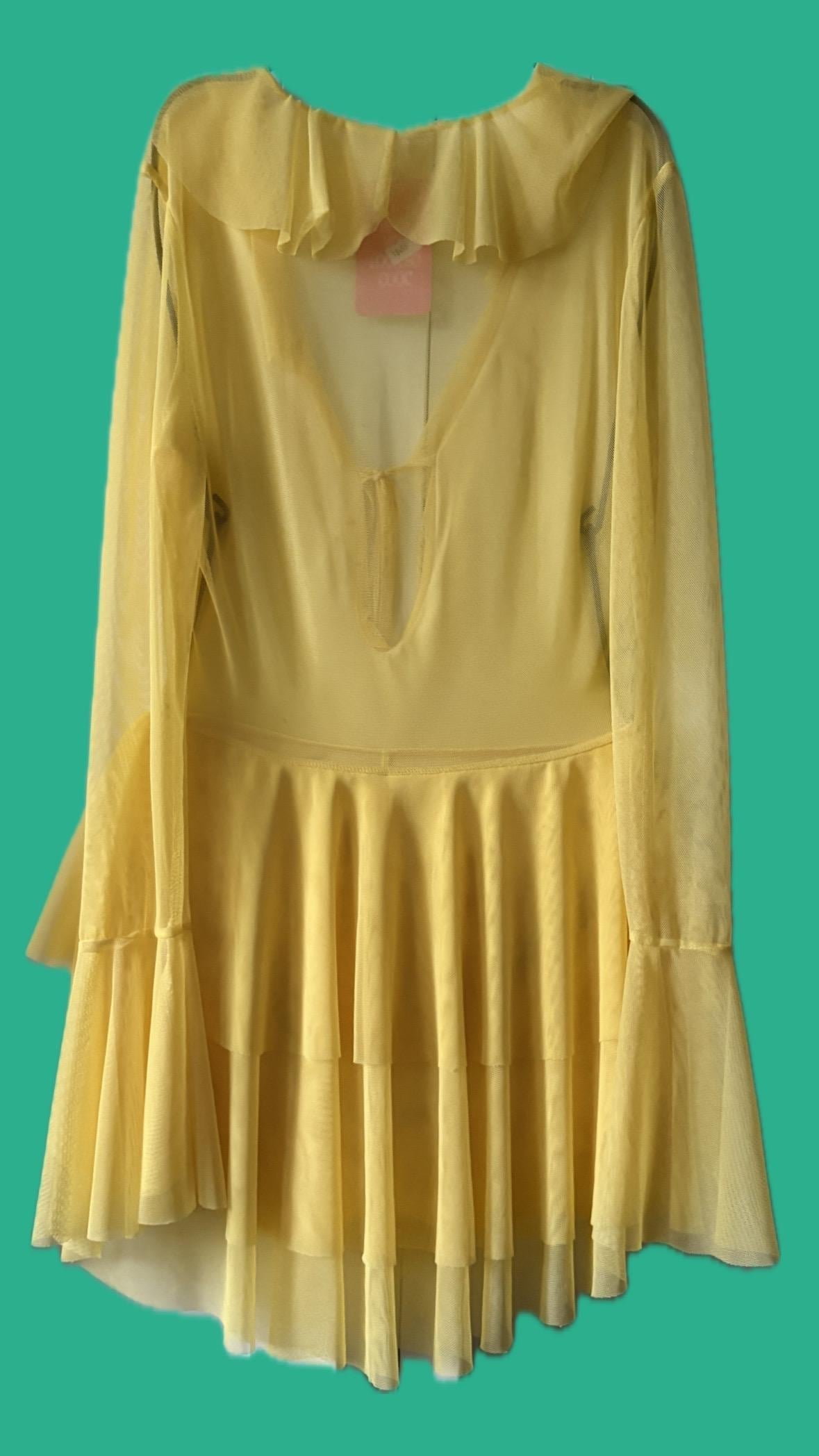 Whimsical Ruffle Mesh Dress – Made in Italy – One Size Fits Up to EU 42 – Available in Yellow, Violet & Mint Green