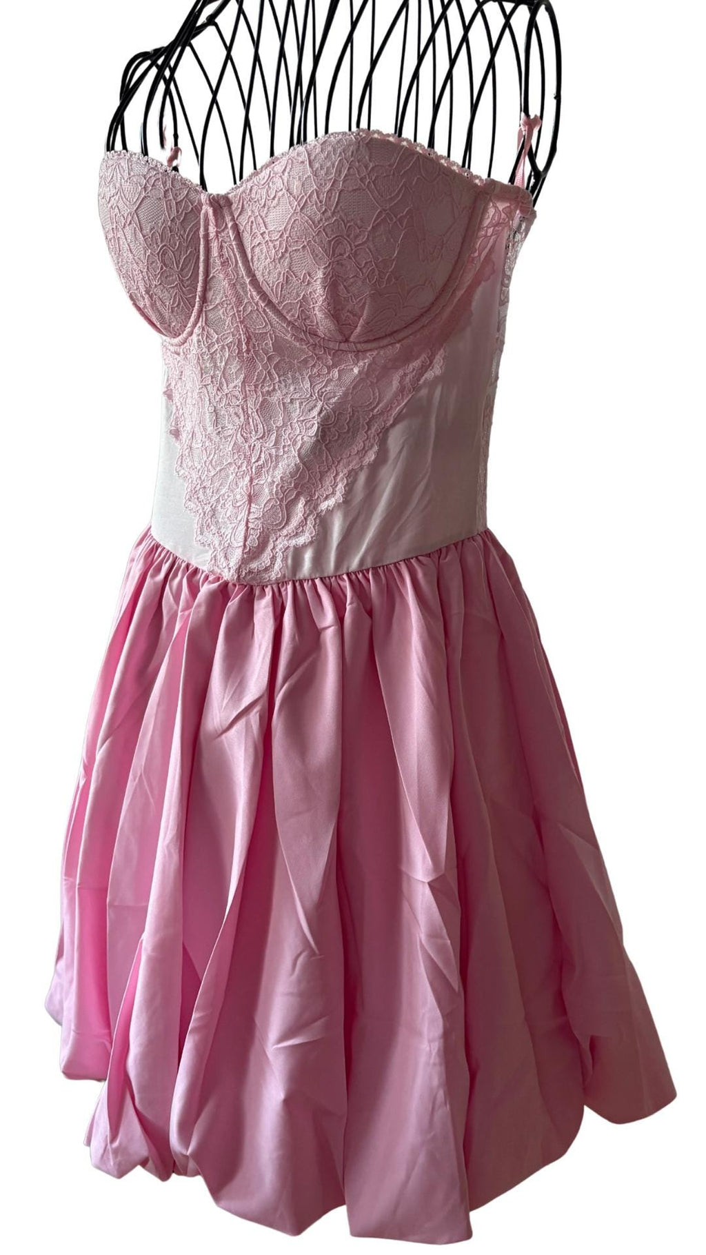 Romantic Lace Corset Dress: Pink or White Party Dress