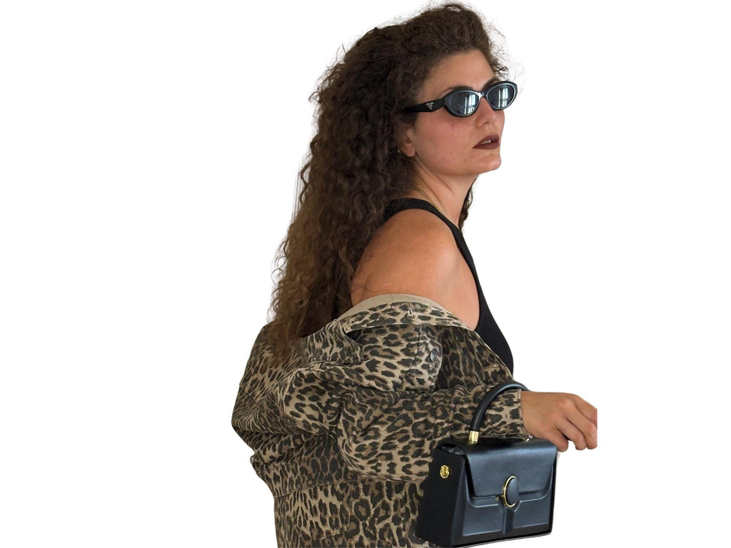 Cropped Leopard Print Jacket – Animal Print Denim Style – XS to XL