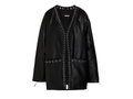 Faux Leather Eyelet Detail Jacket