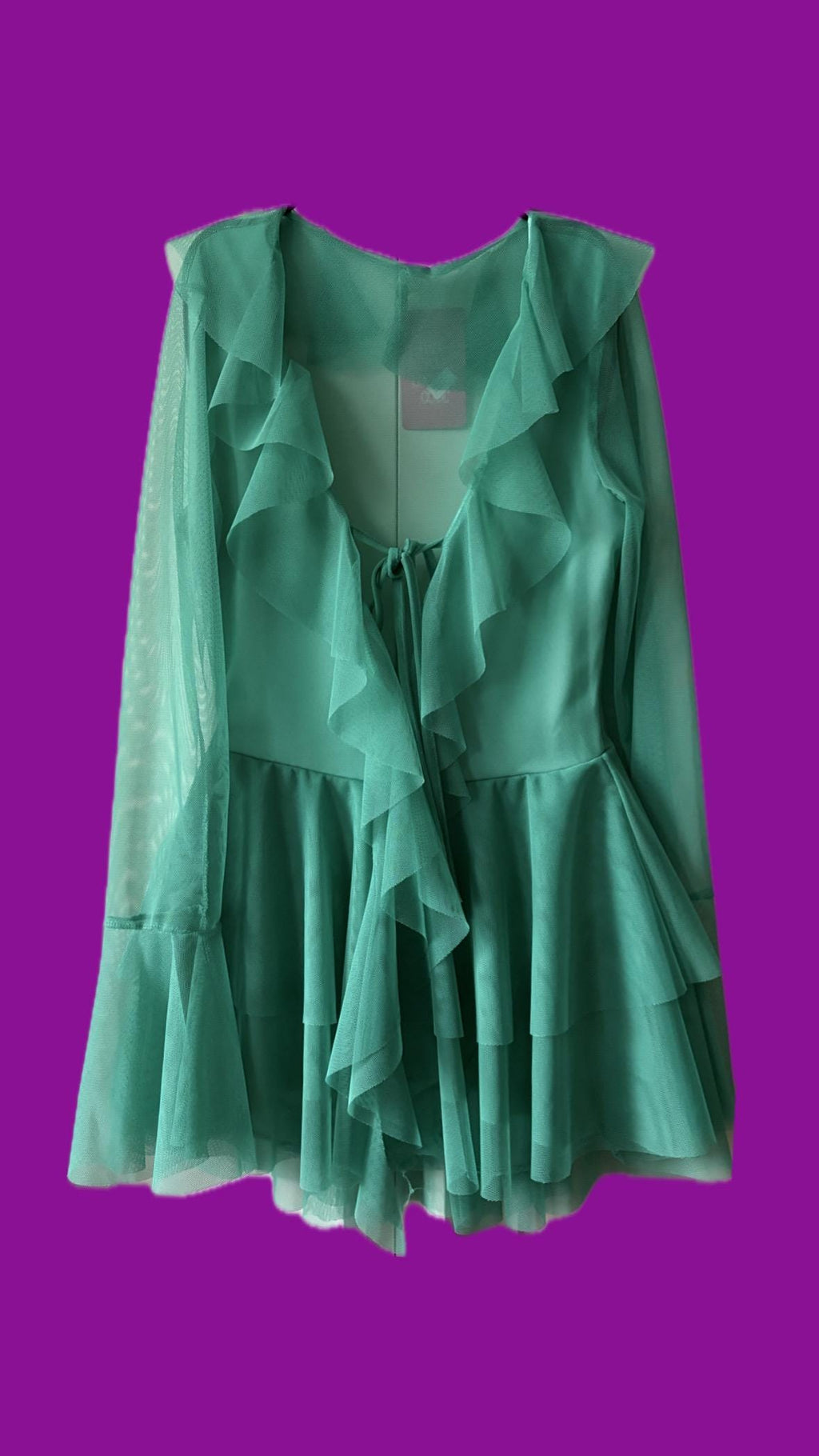 Whimsical Ruffle Mesh Dress – Made in Italy – One Size Fits Up to EU 42 – Available in Yellow, Violet & Mint Green