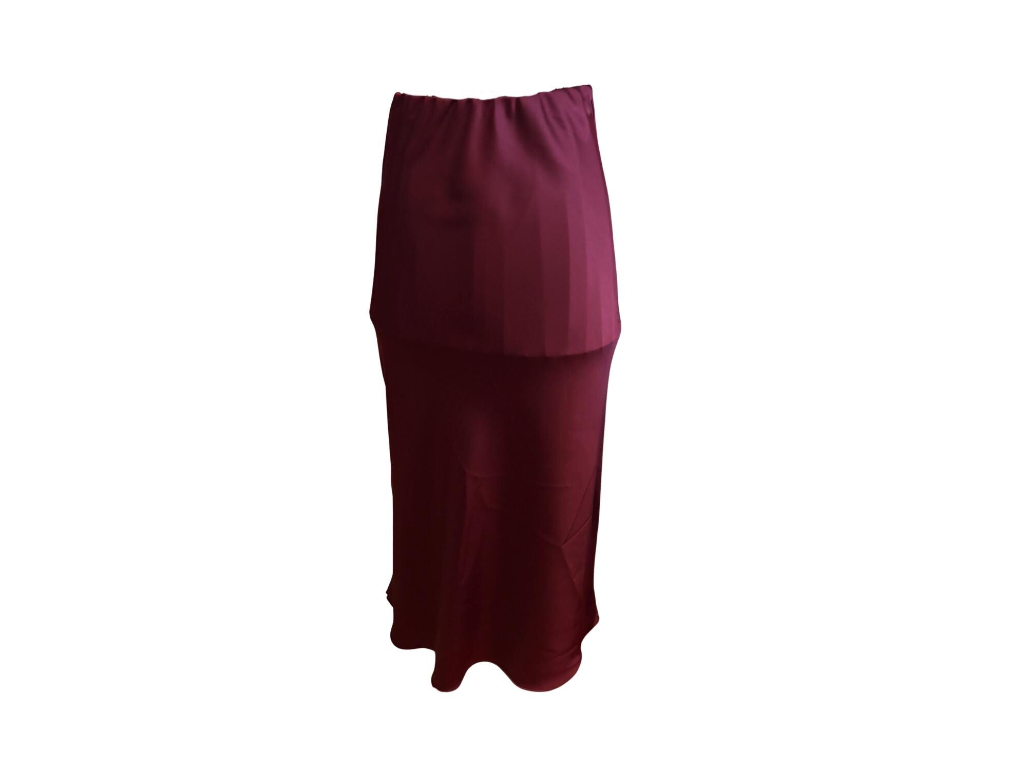 Silky Satin-Effect Maxi Skirt with Elastic Waist – One Size