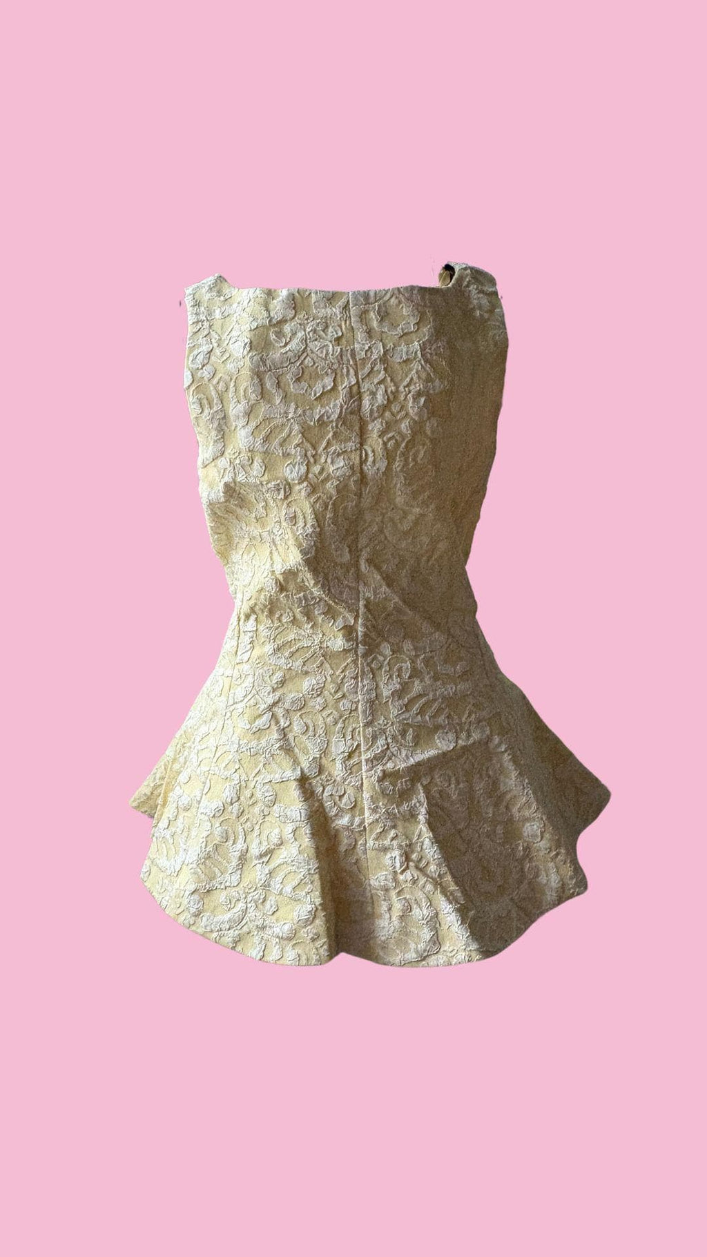 Vintage-Inspired Ribbon Back Top – Available in Yellow & Pink (Sizes S-M / M-L)