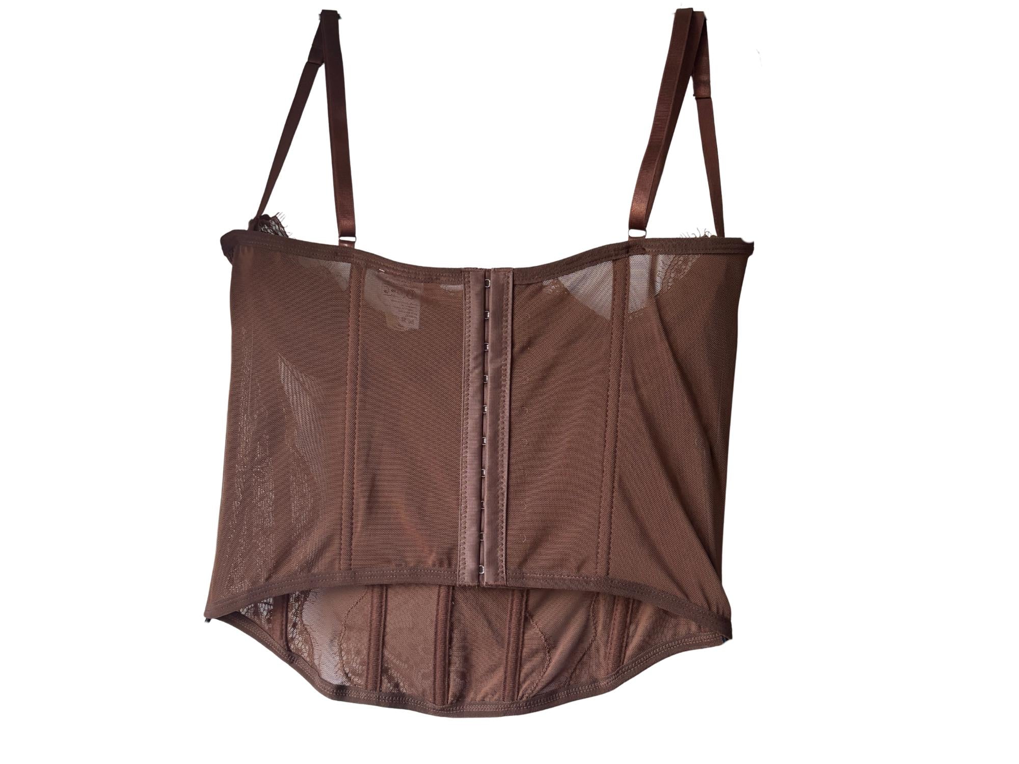 SAMIRA CORSET -Lace Corset Top – Dark Green, Purple & Tobacco