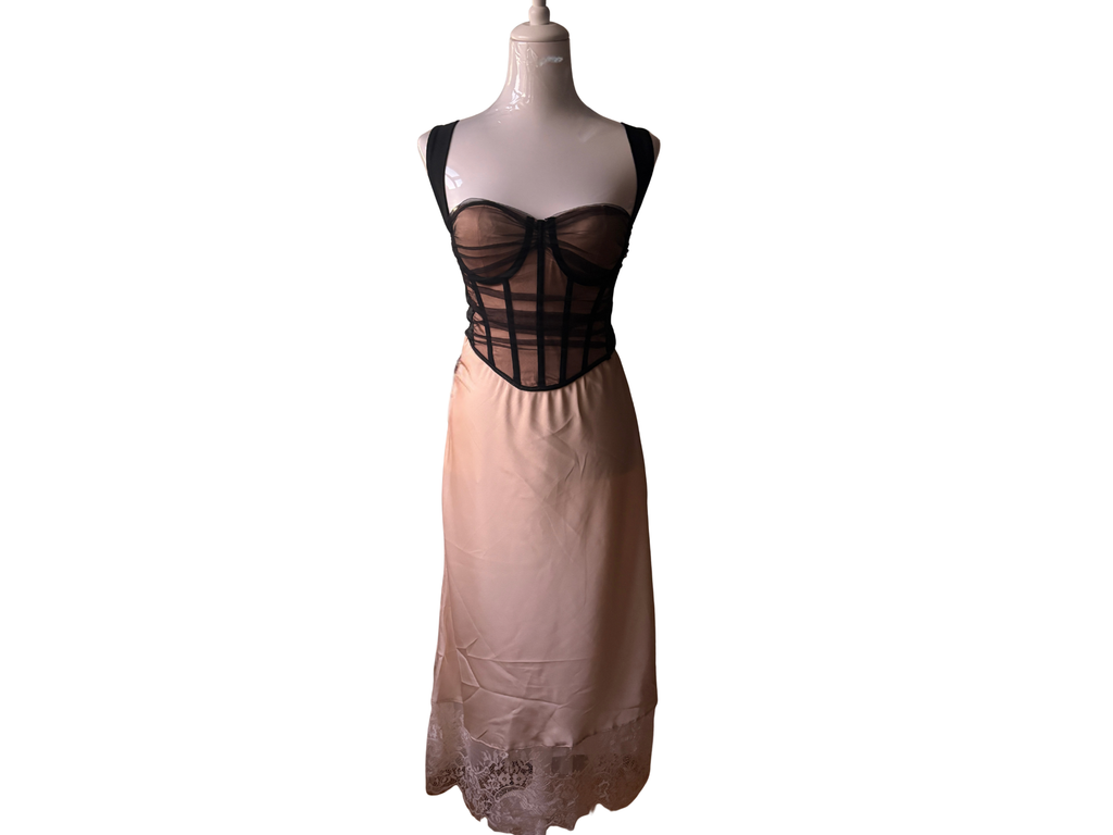 Cayenne Satin & Lace Skirt