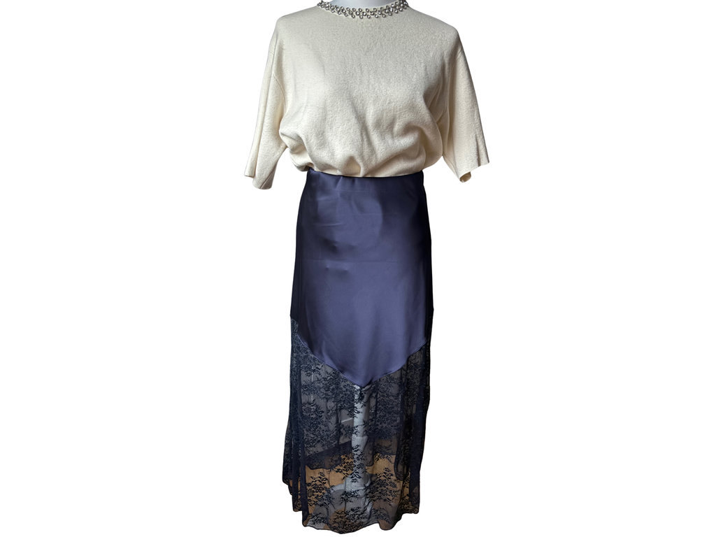 Cecile Satin & Lace Skirt