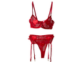 Isadora – Embroidered Lace Three-Piece Set (Bra, Panty, Garter Belt & Tights)