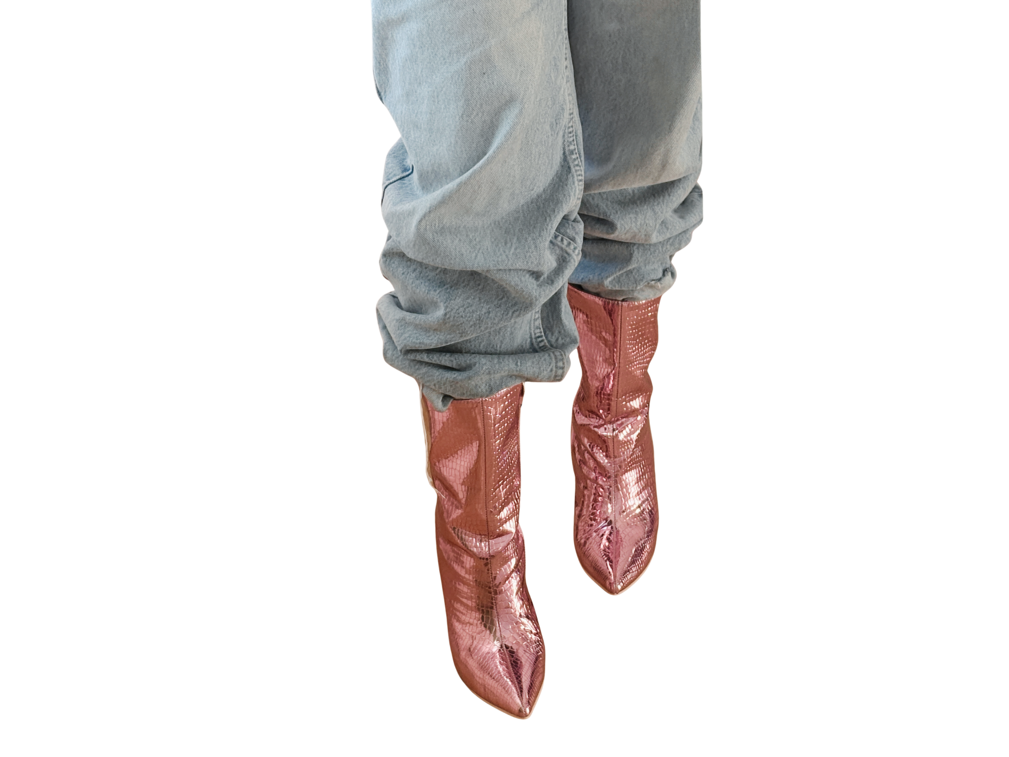 Holo Mary – Metallic Ankle Boots