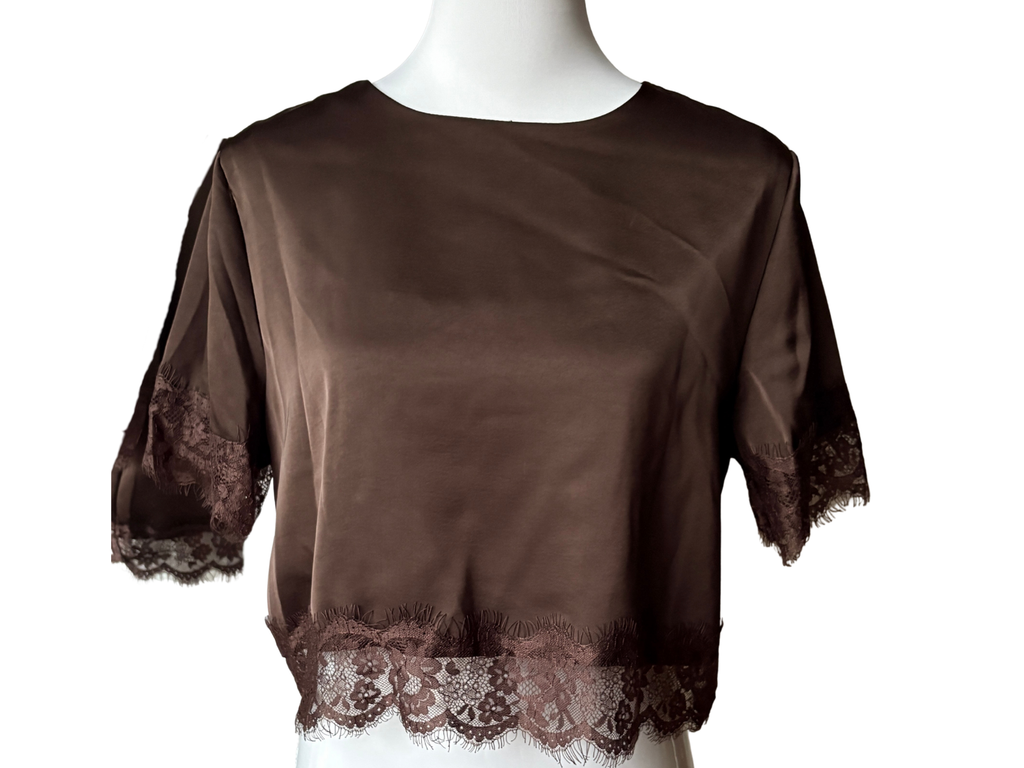 Crystal Satin Lace Shi