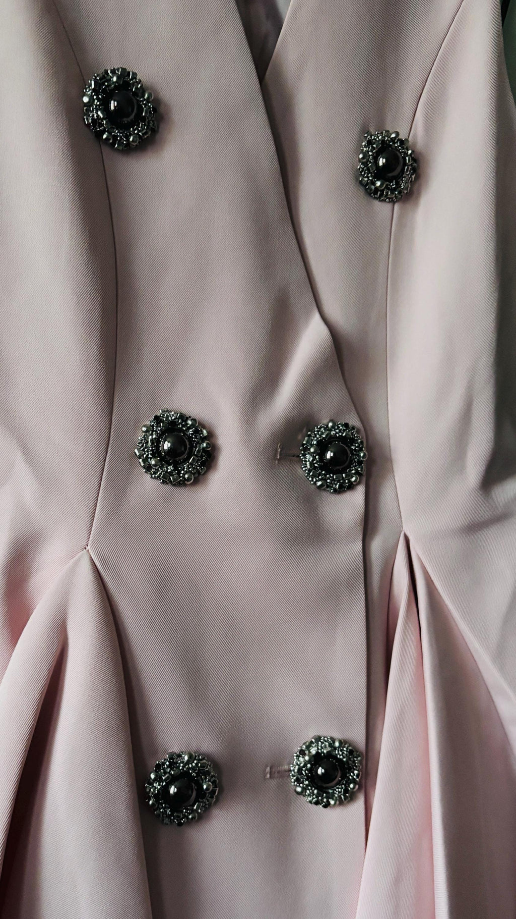 Vintage-Style Occasion Dress: Jewel Button Double-Breasted Party Dress