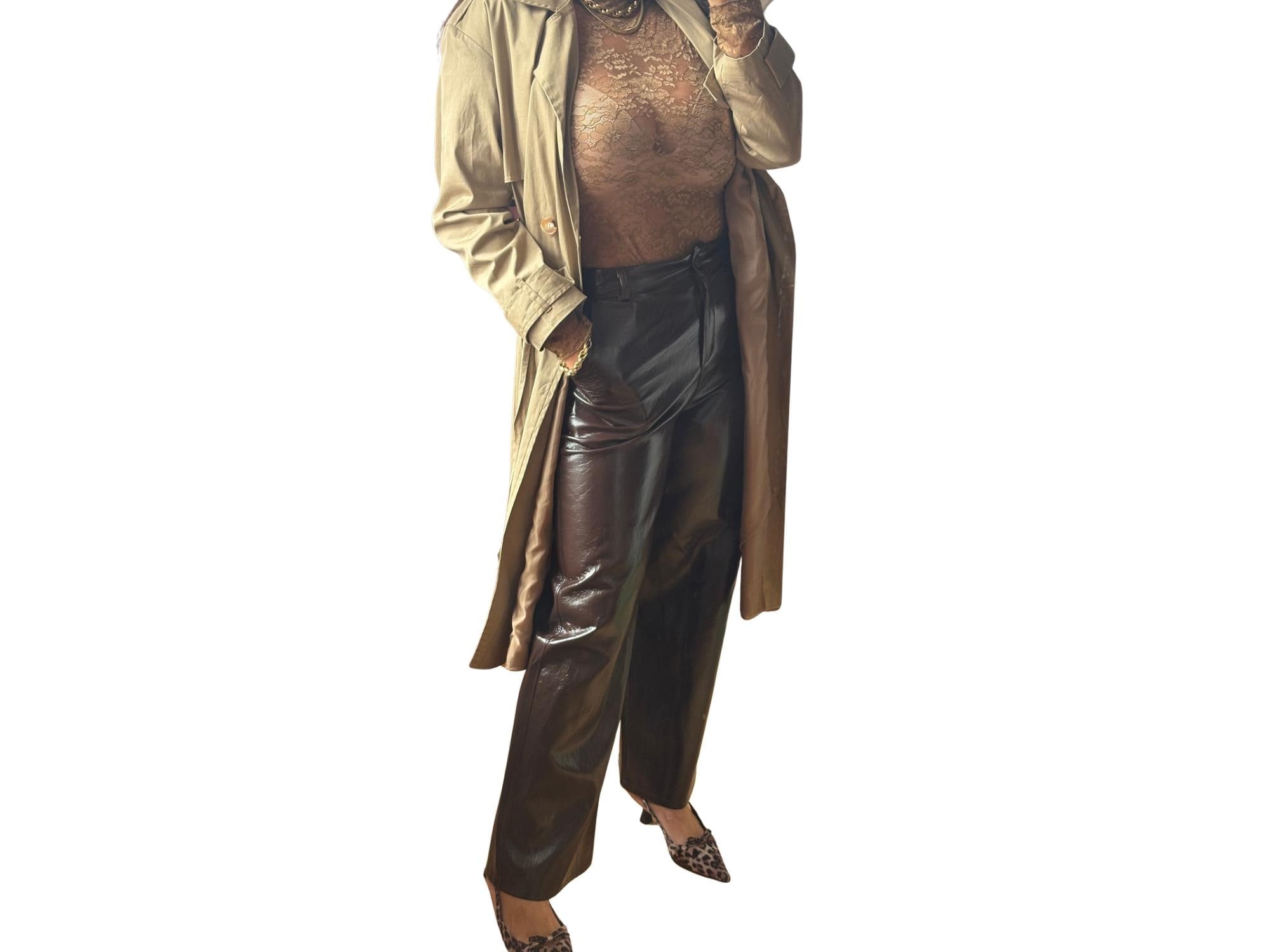 Made in Italy Vinyl Straight Pants – Black, Brown & Wine