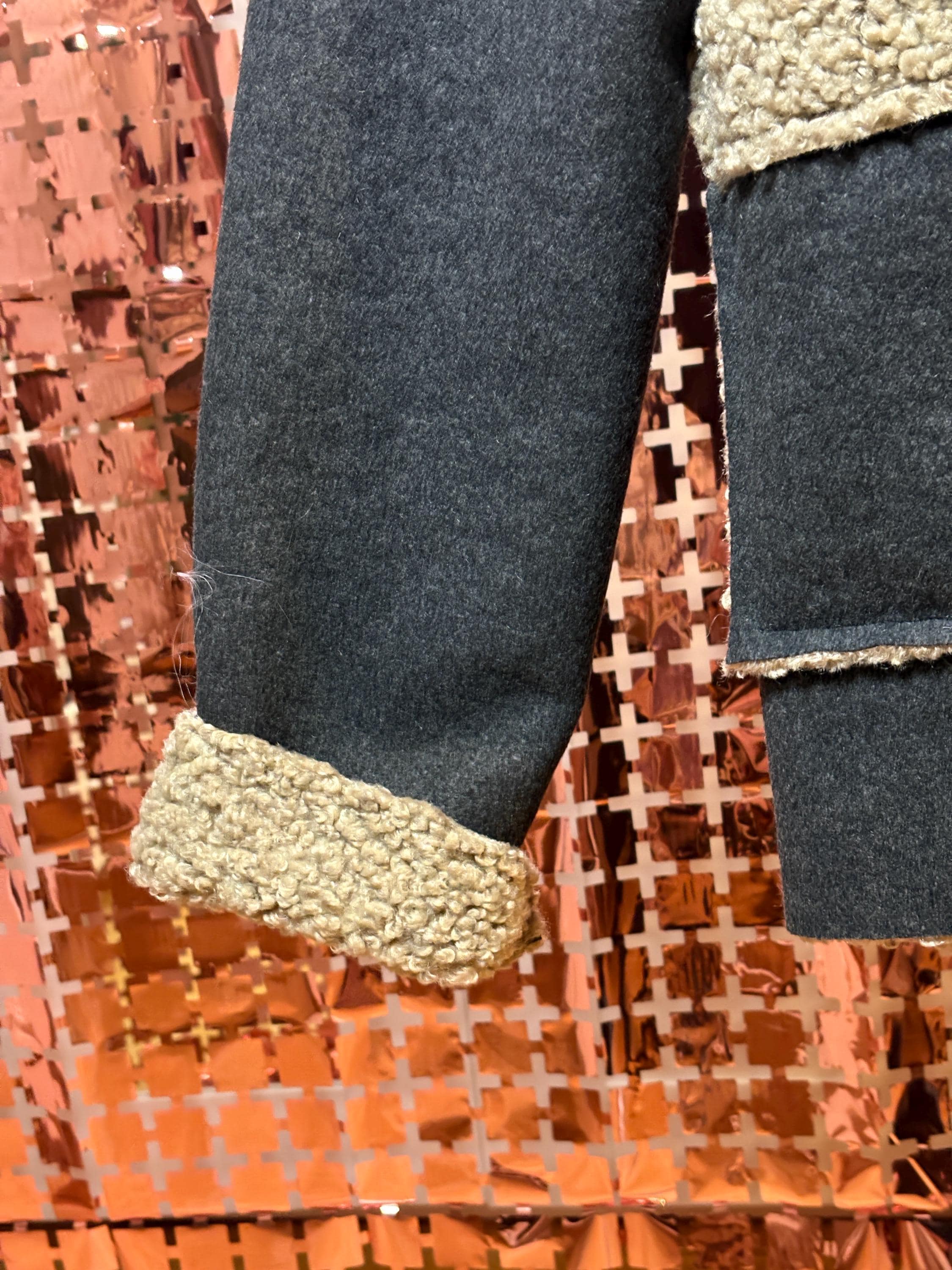 Wintercoat with soft teddy garnment made in Italy