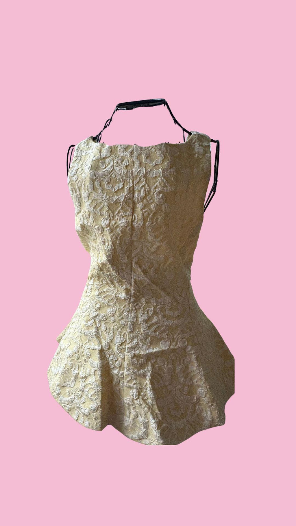 Vintage-Inspired Ribbon Back Top – Available in Yellow & Pink (Sizes S-M / M-L)