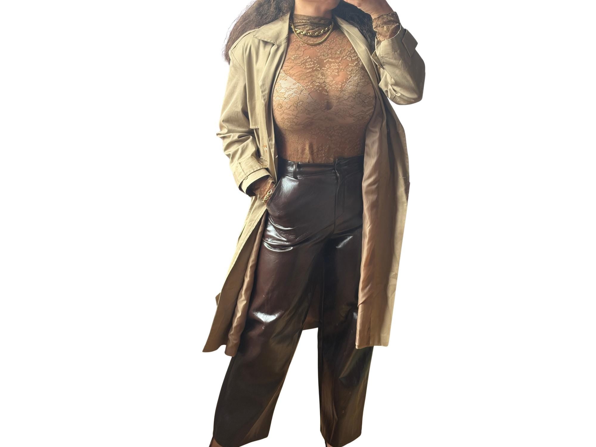 Made in Italy Vinyl Straight Pants – Black, Brown & Wine