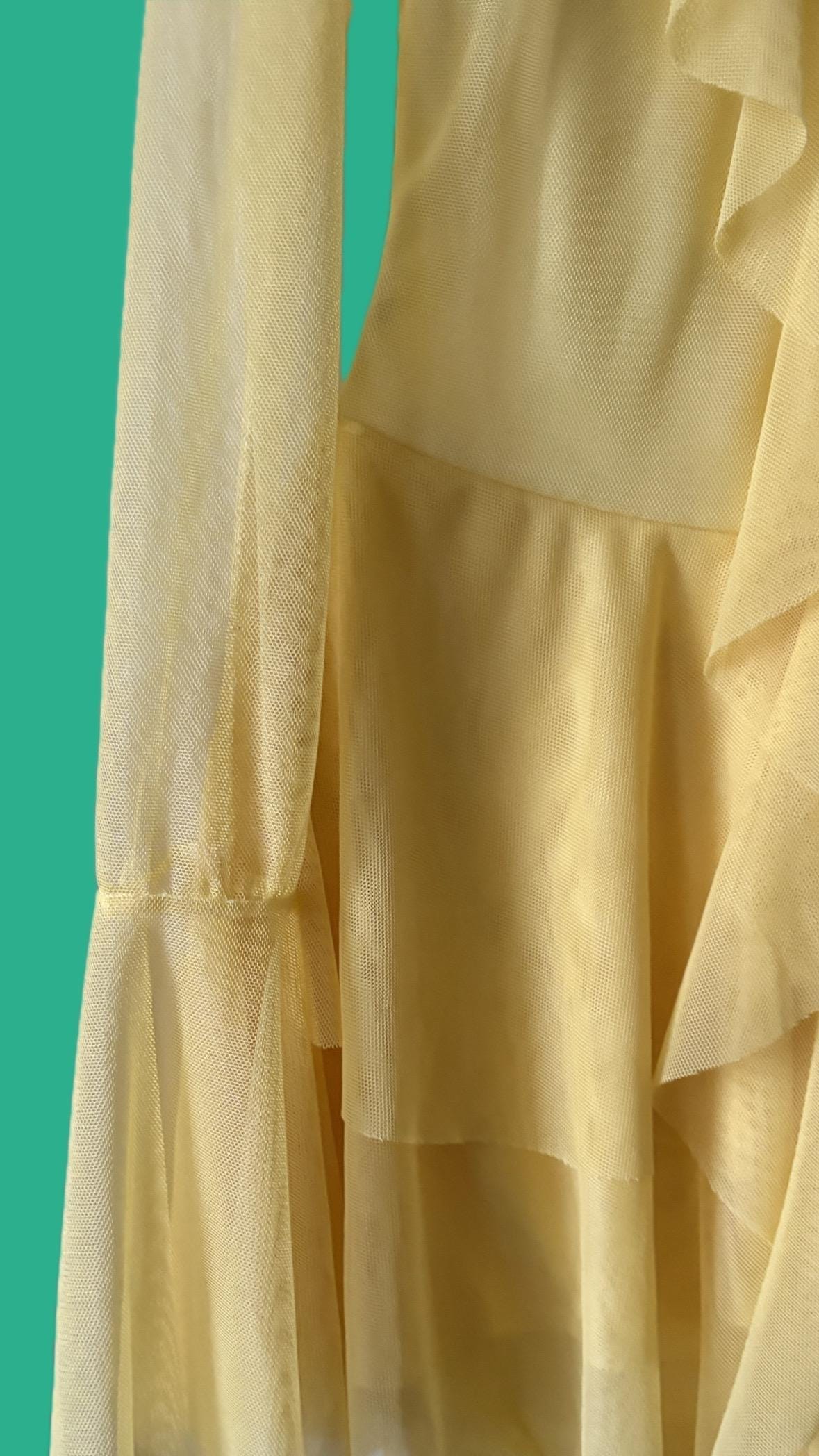 Whimsical Ruffle Mesh Dress – Made in Italy – One Size Fits Up to EU 42 – Available in Yellow, Violet & Mint Green